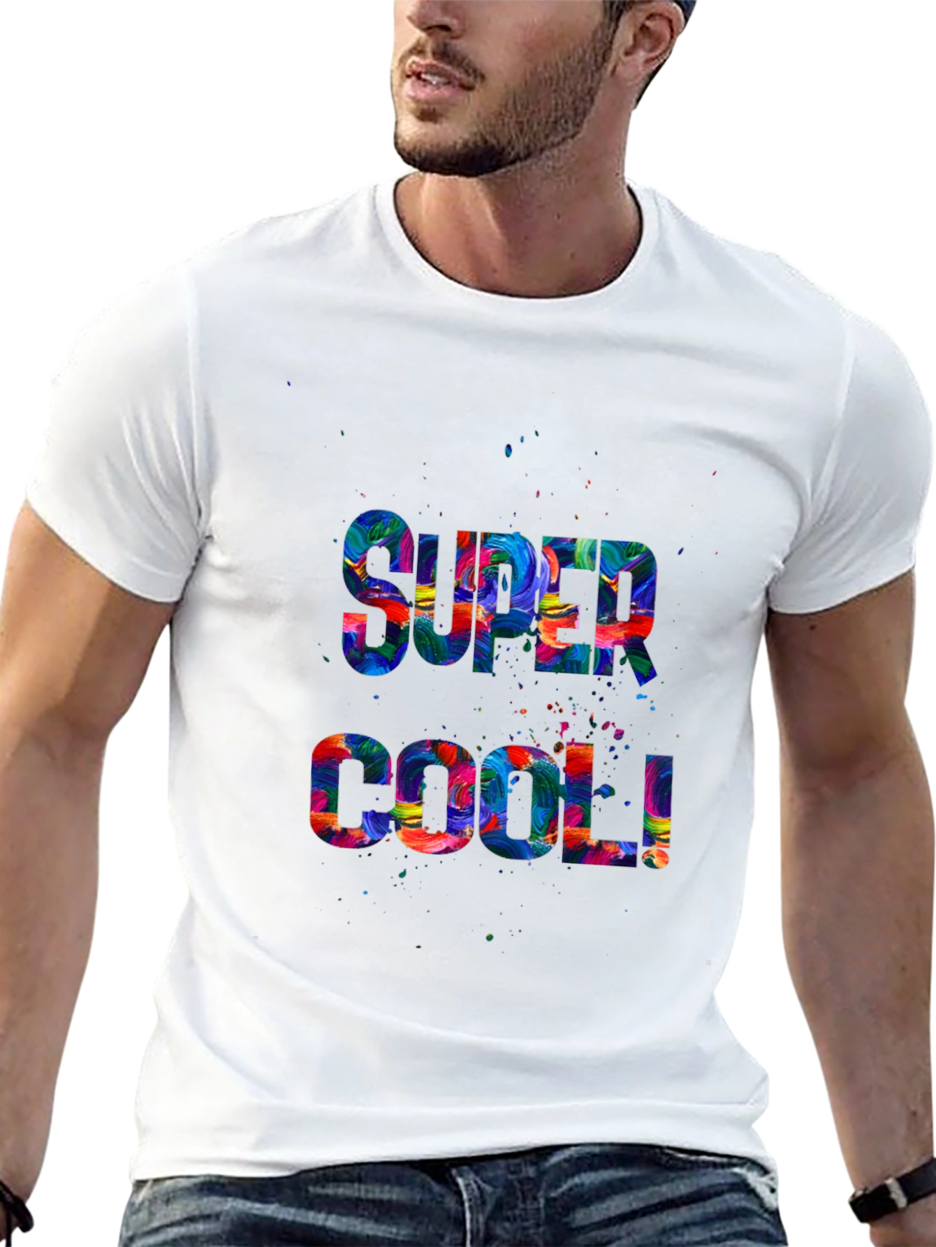Super Cool Graphic Print Black T-Shirt