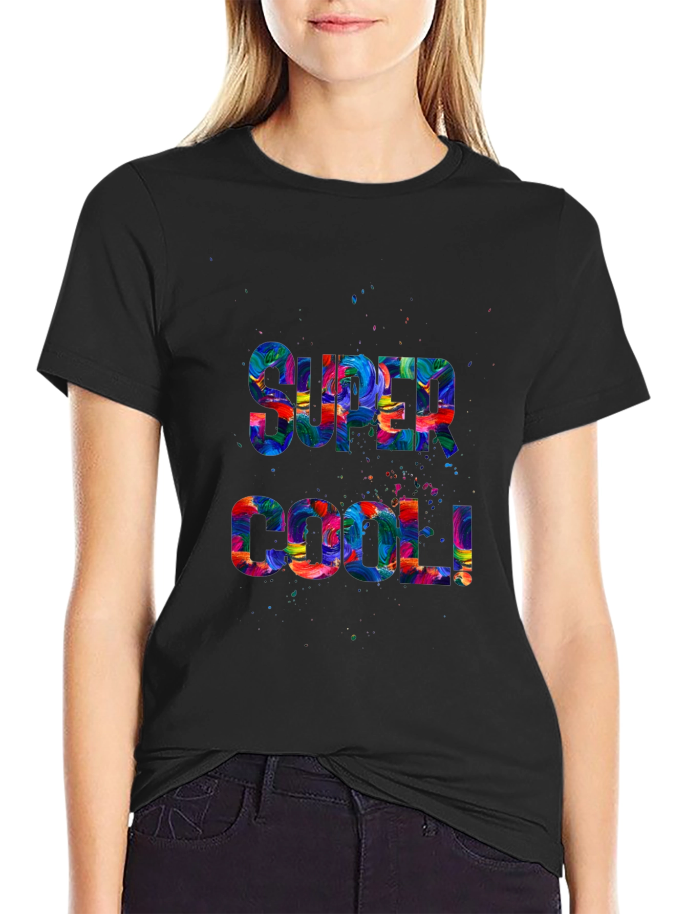 Super Cool Graphic Print Black T-Shirt