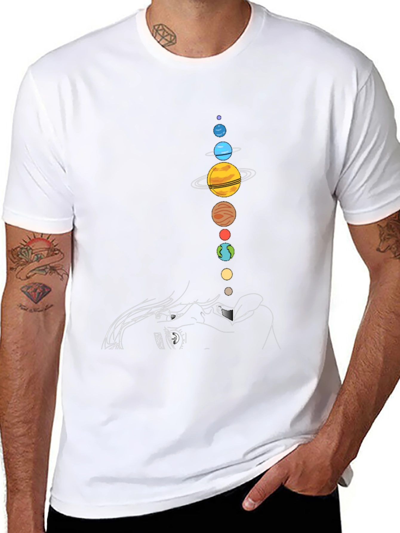 Planetary Alignment Graphic Tee - Unique Design