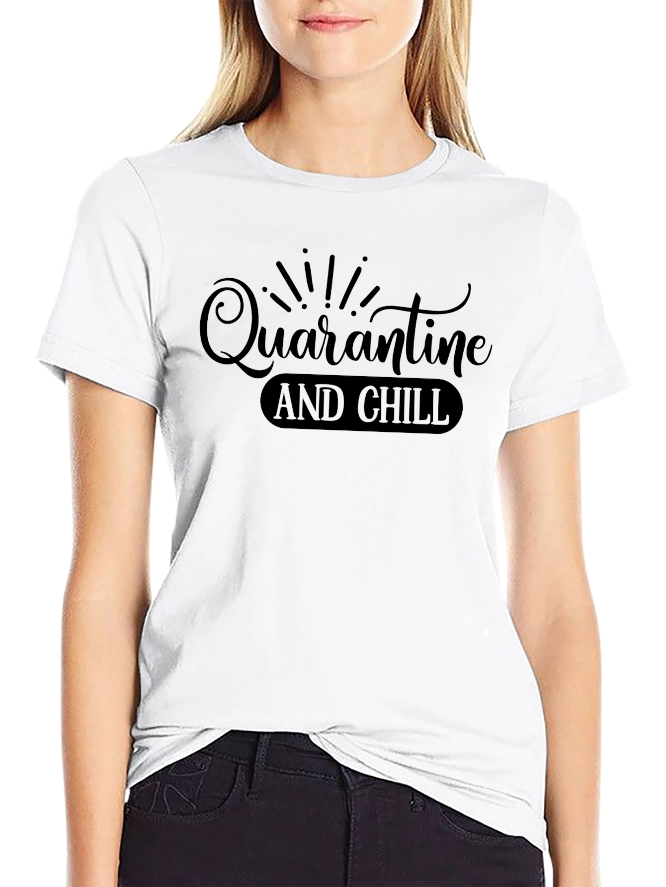 Quarantine and Chill Graphic Tee - Black