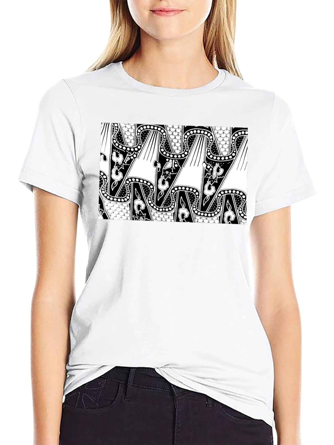 Abstract Pattern Black T-Shirt