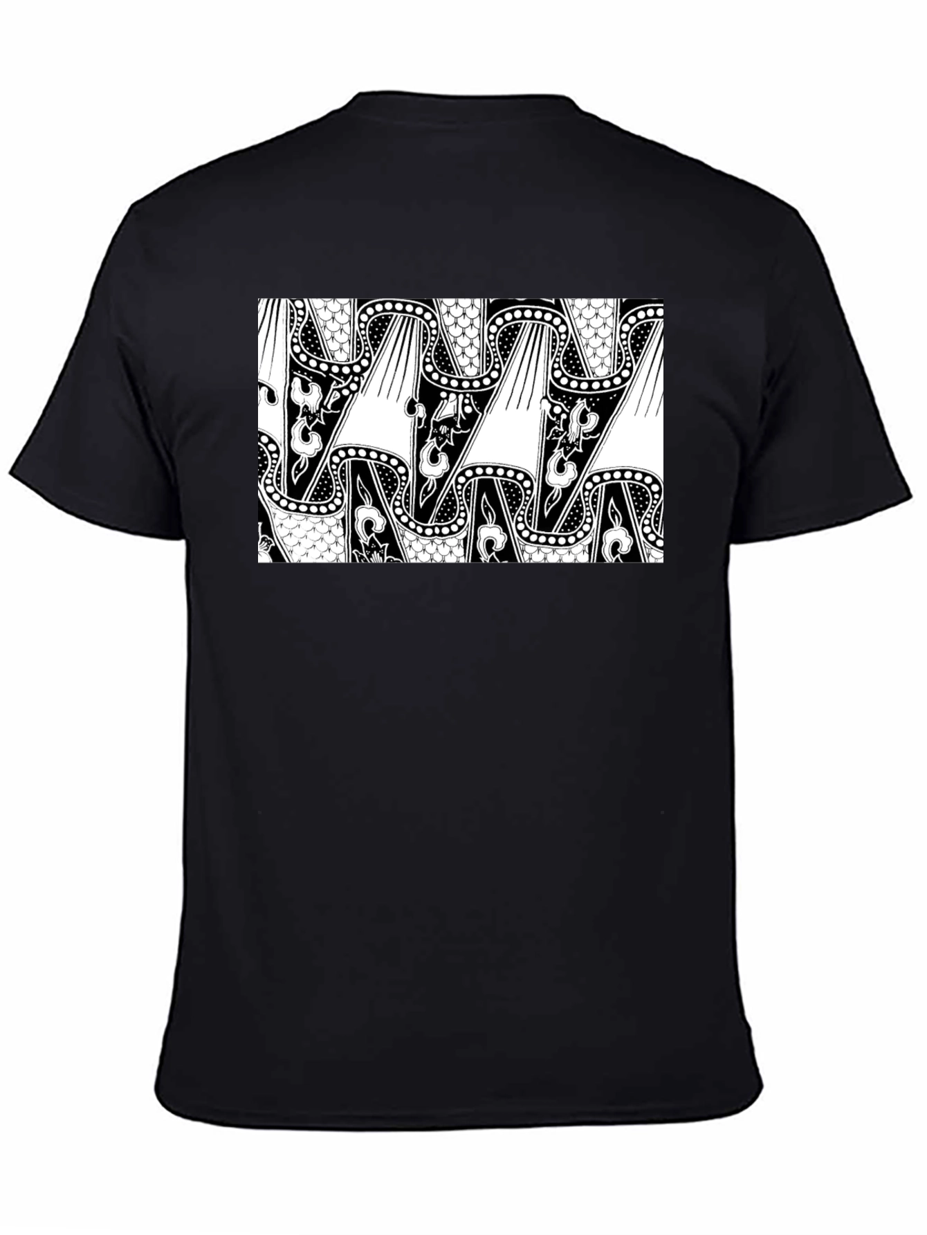 Abstract Pattern Black T-Shirt
