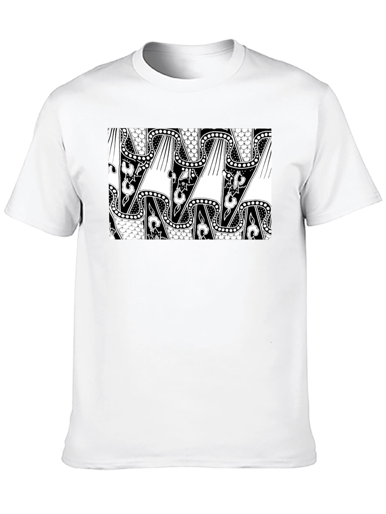 Abstract Pattern Black T-Shirt