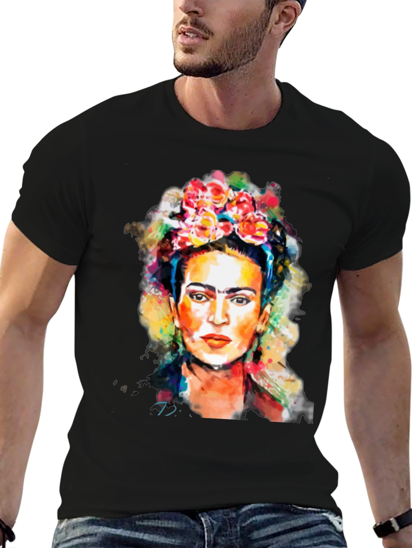 Frida Kahlo Graphic Tee - Artistic Black T-Shirt