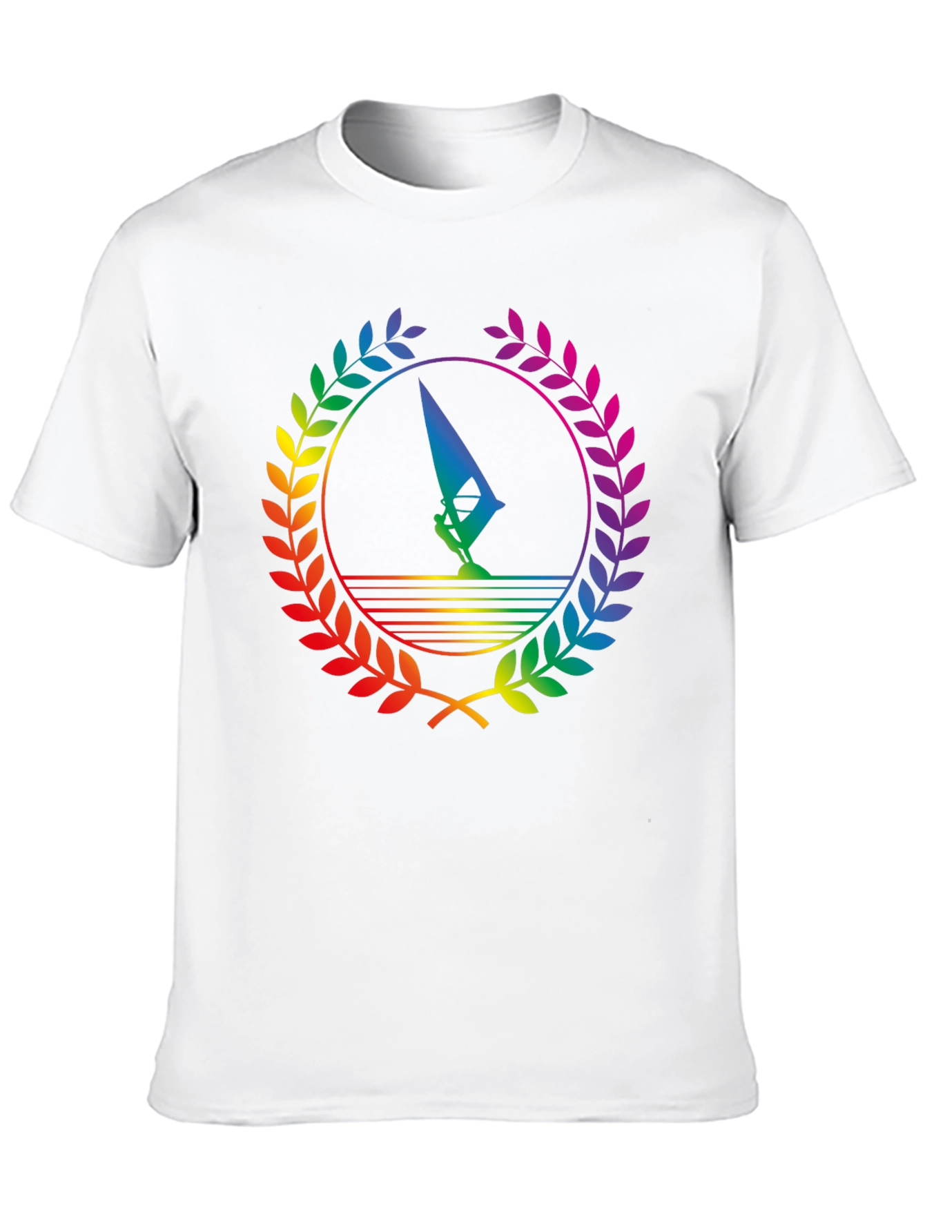 Rainbow Windsurfer Black T-Shirt