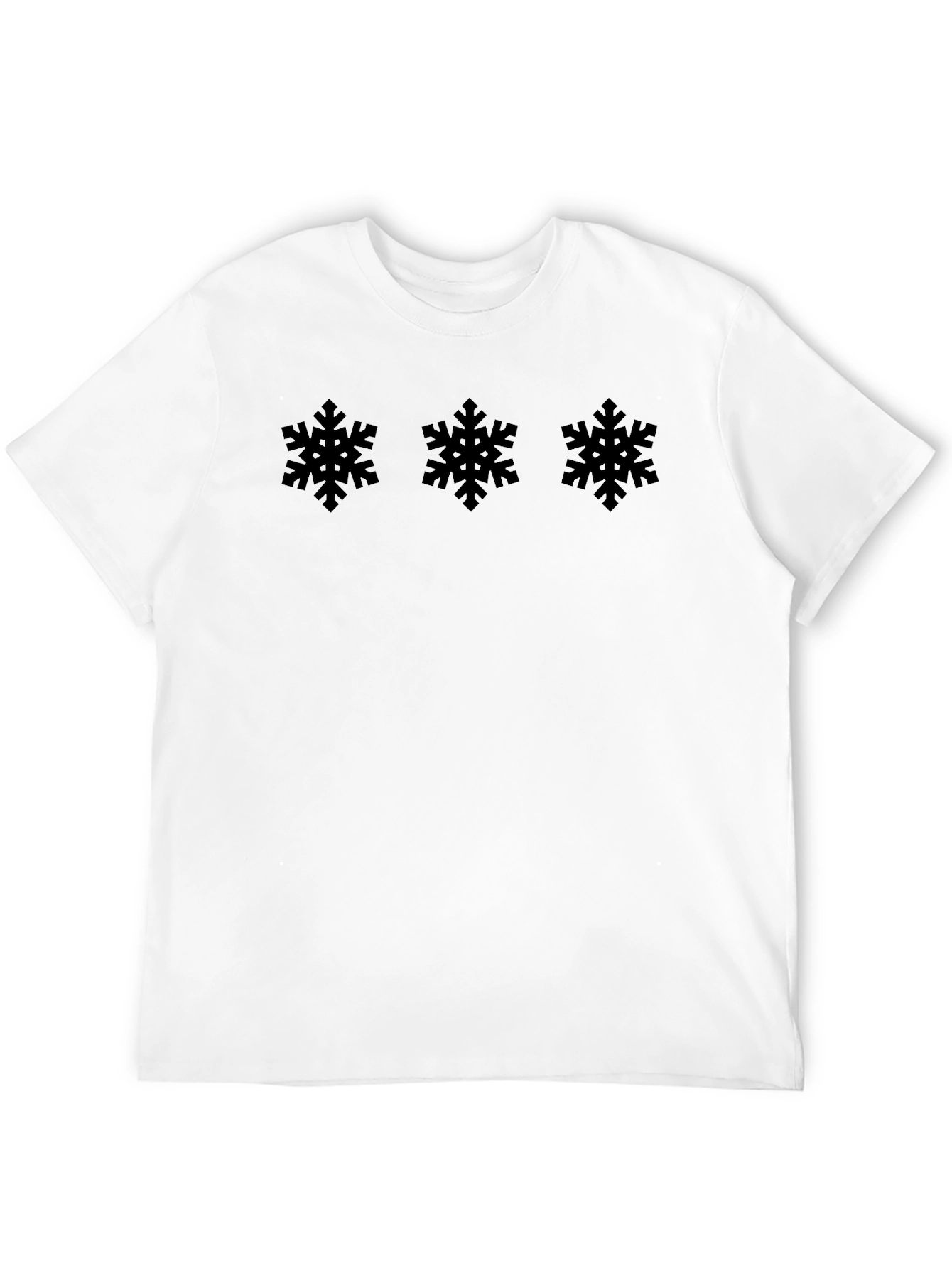 Black Snowflake Patterned T-Shirt