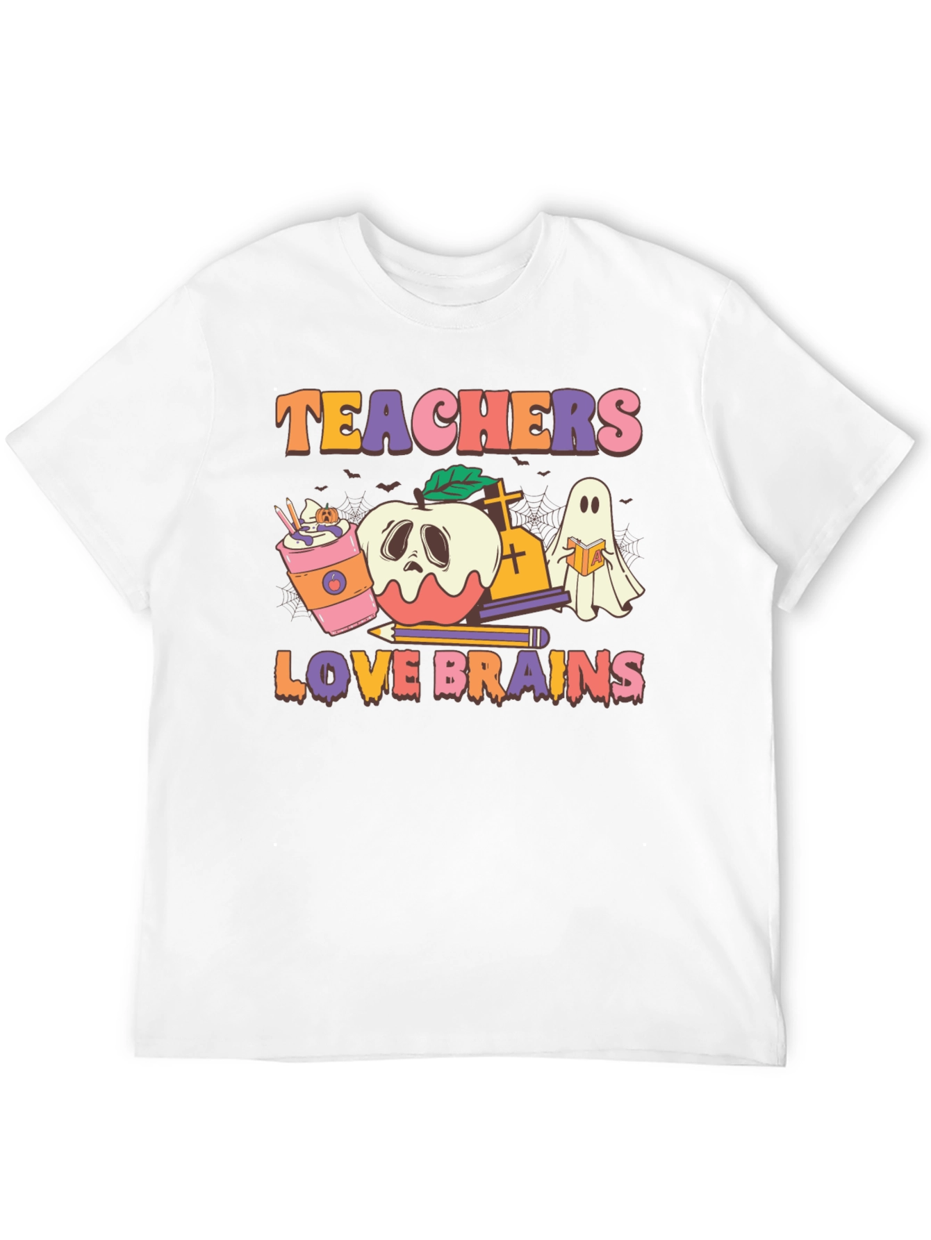 Teachers Love Brains Halloween Graphic Tee