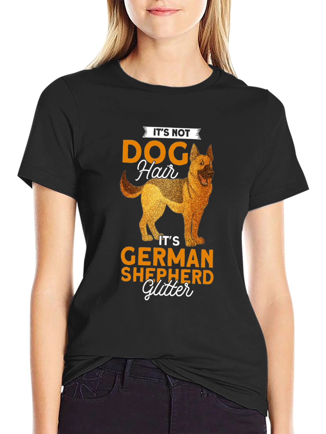 German Shepherd Glitter Dog T-Shirt