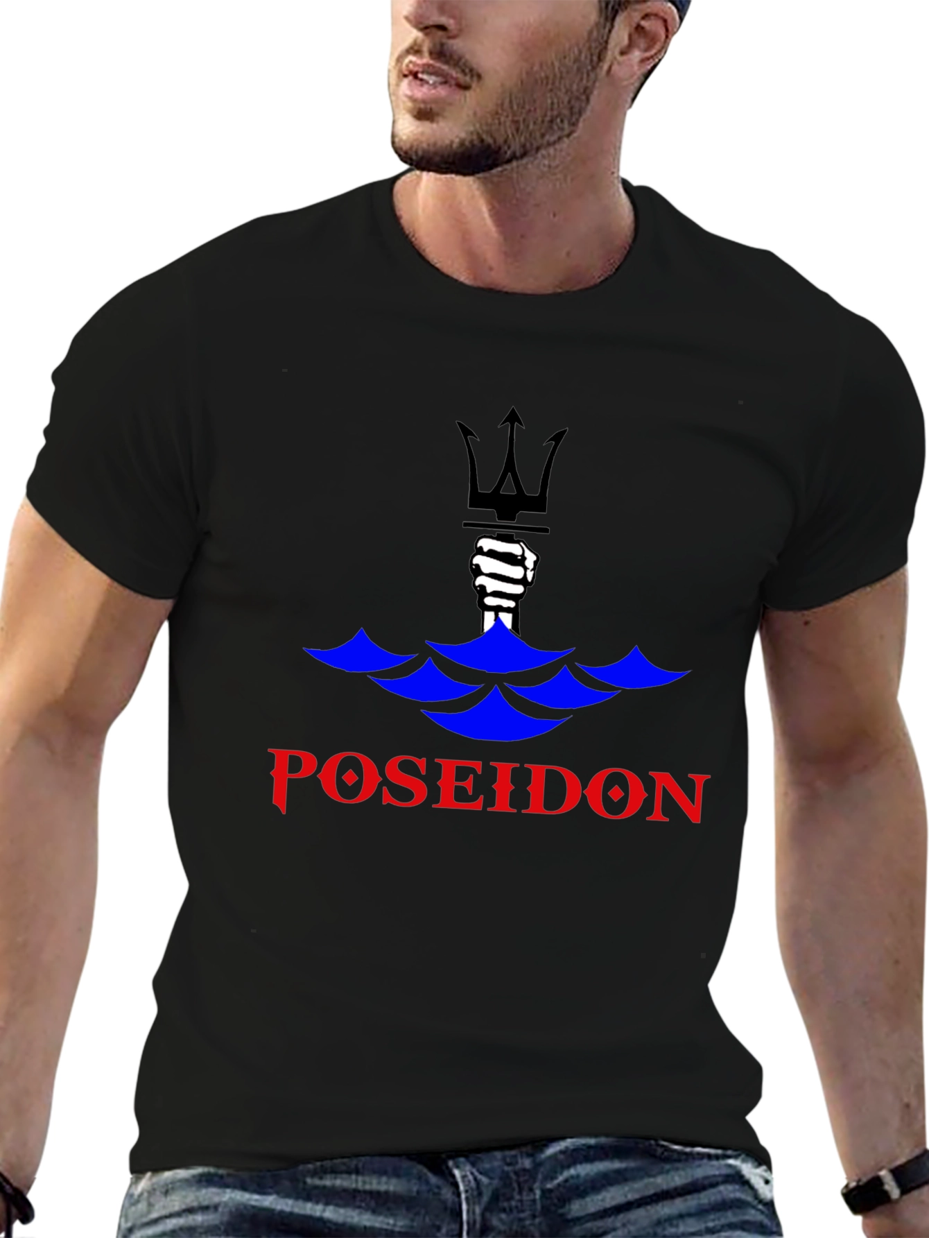 Poseidon Black Graphic Tee - Mens