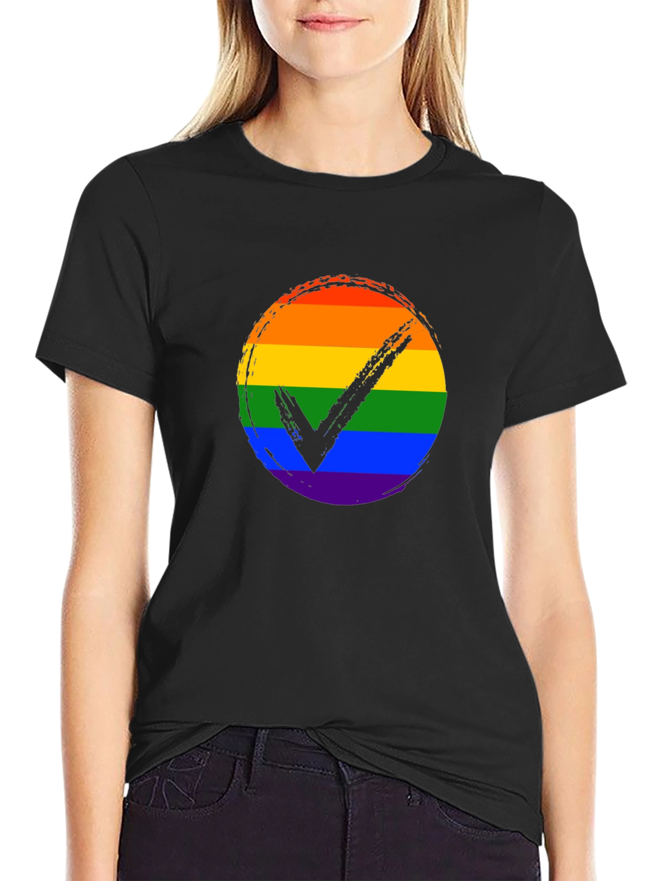 LGBTQ+ Pride Rainbow Checkmark T-Shirt