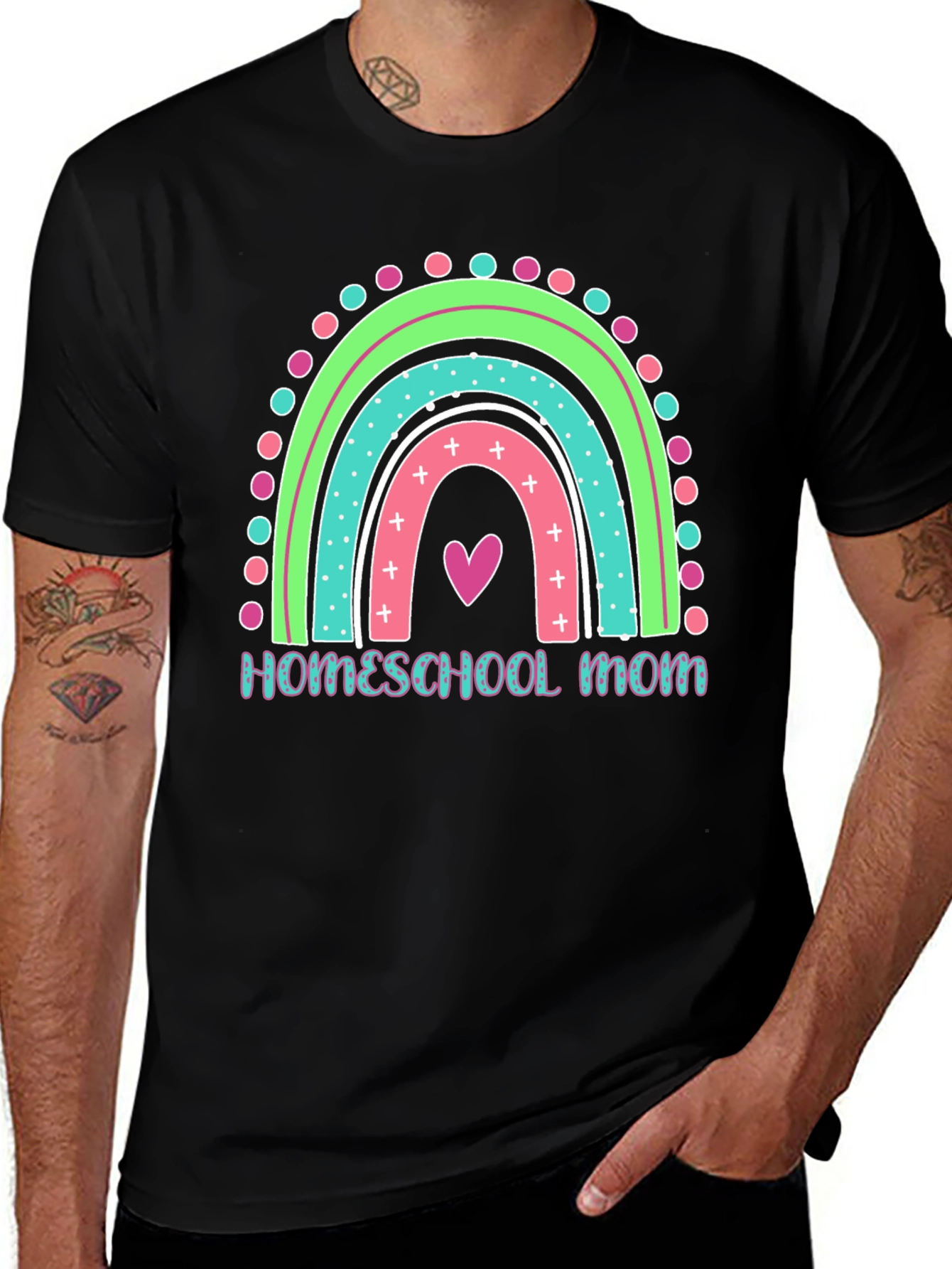 Homeschool Mom Rainbow Graphic Tee