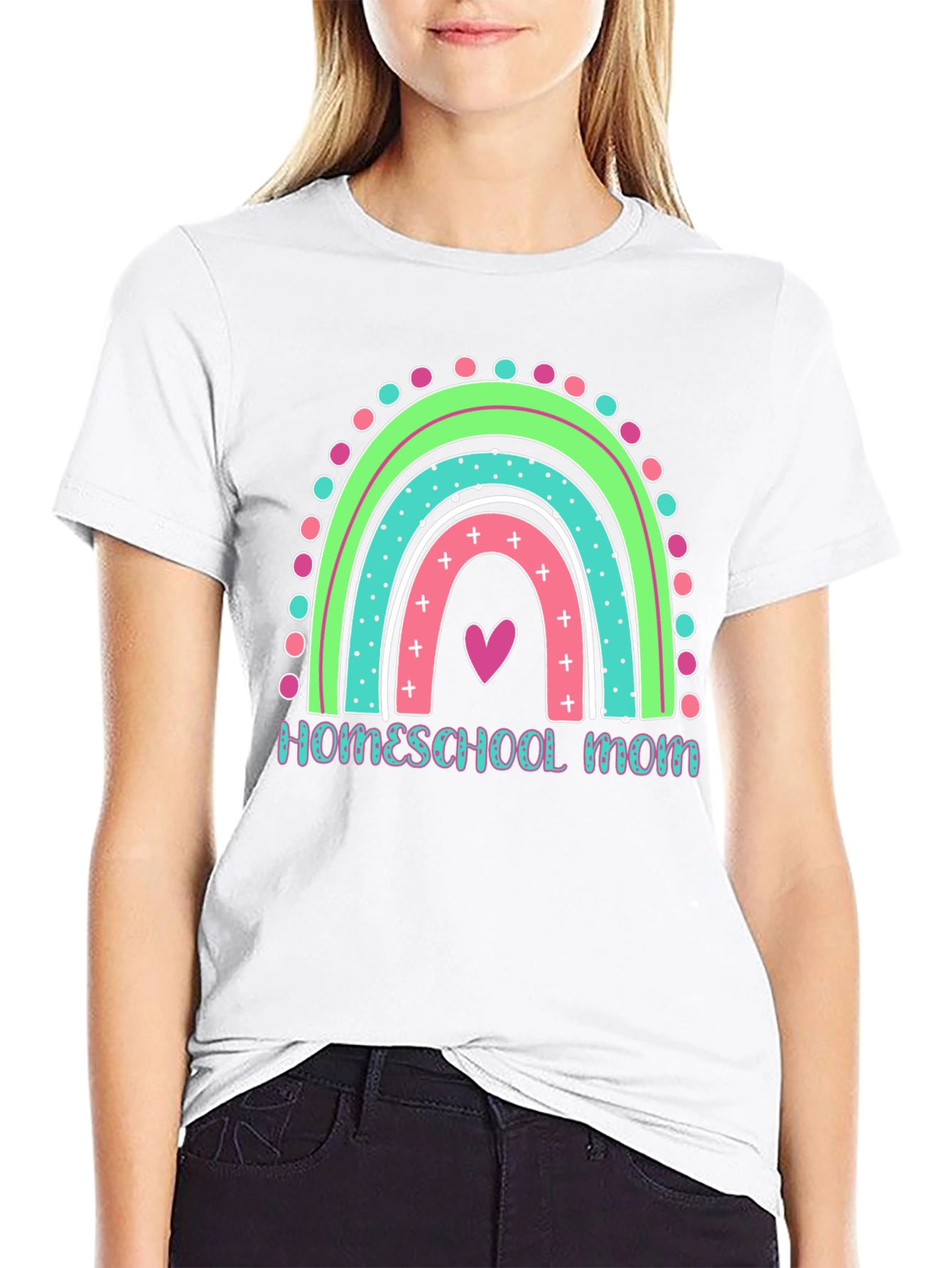 Homeschool Mom Rainbow Graphic Tee