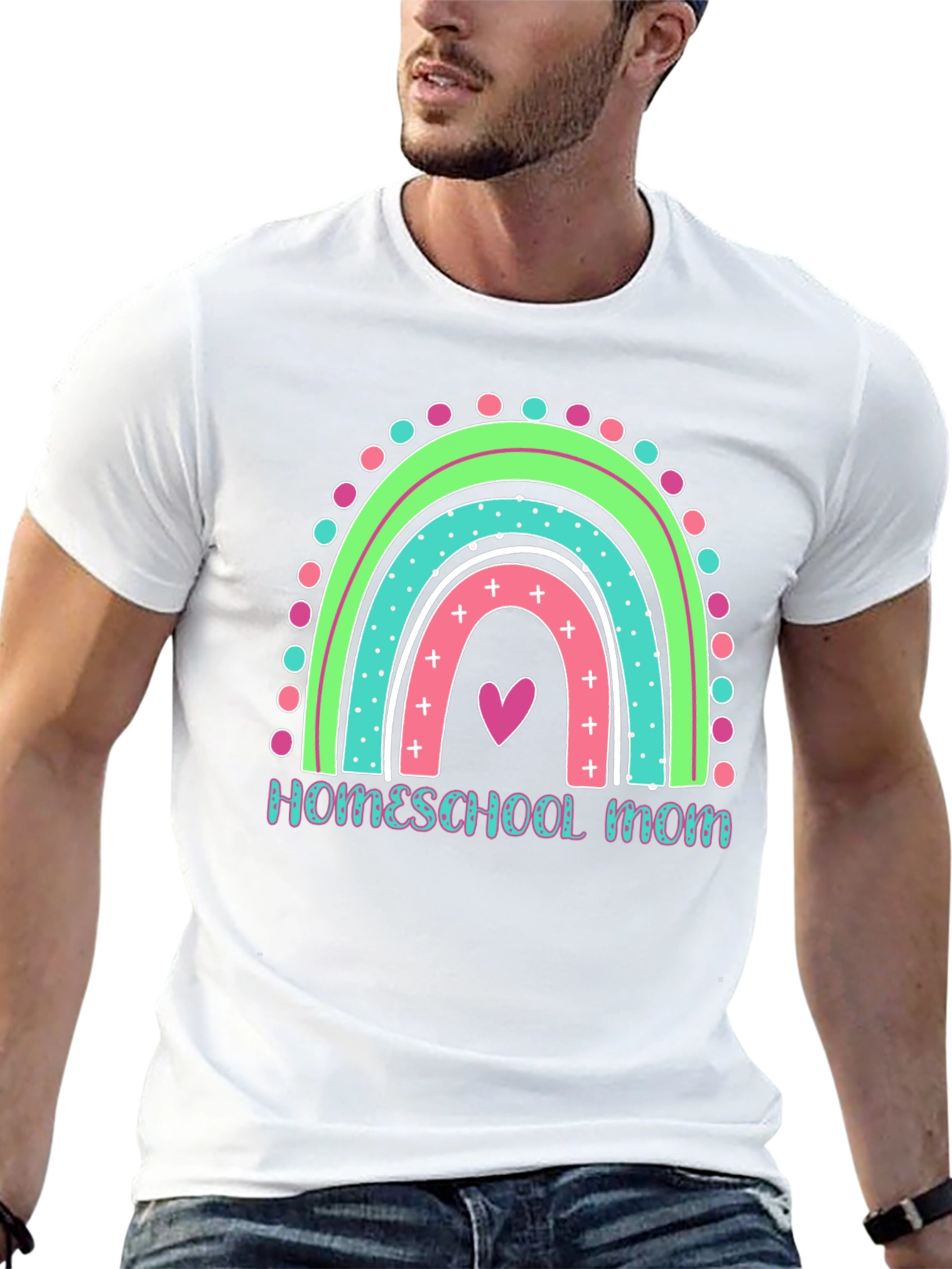 Homeschool Mom Rainbow Graphic Tee