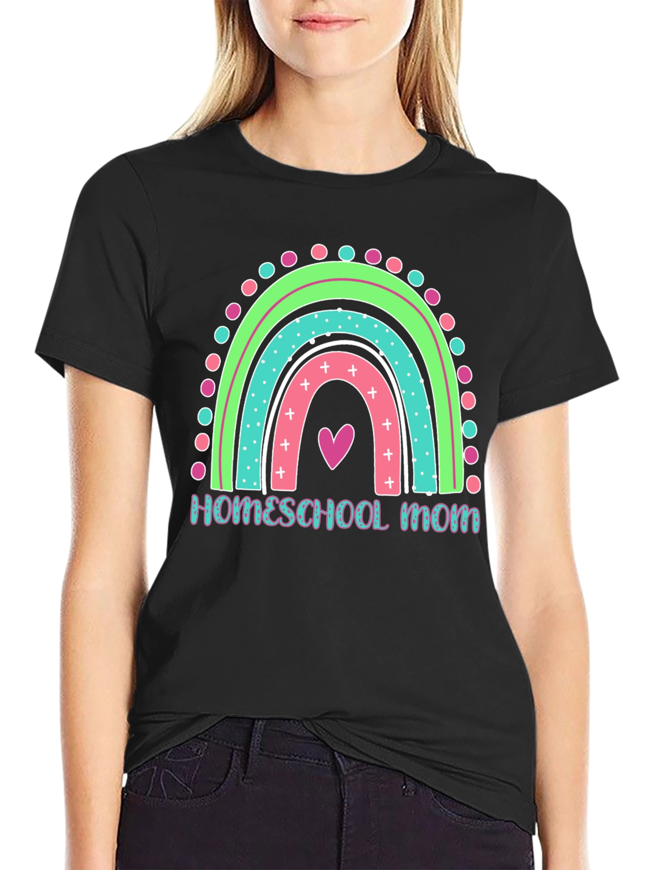 Homeschool Mom Rainbow Graphic Tee