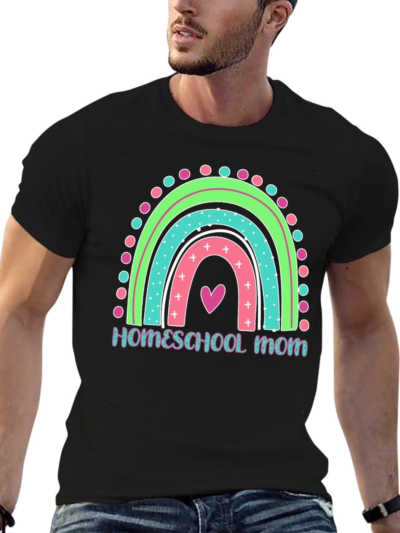 Homeschool Mom Rainbow Graphic Tee