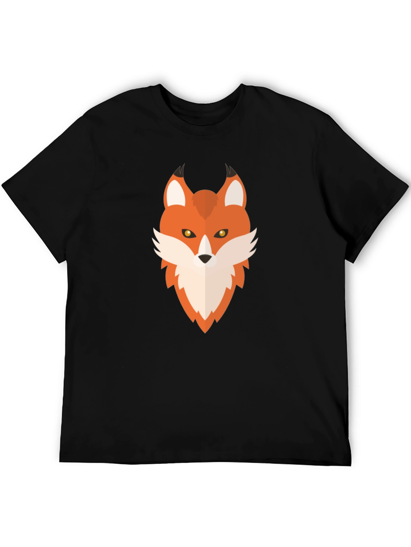 Geometric Fox Graphic Tee - Mens Black T-Shirt