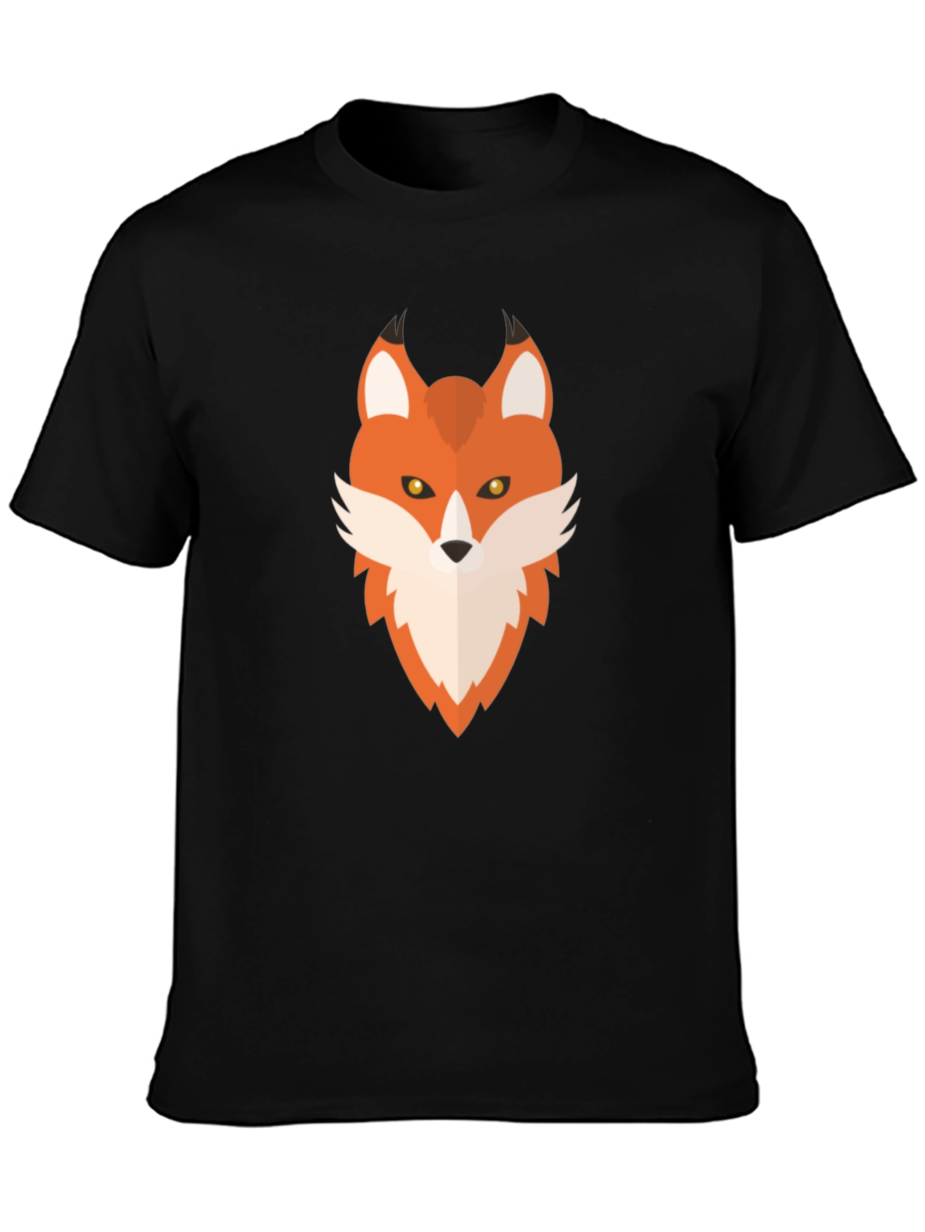 Geometric Fox Graphic Tee - Mens Black T-Shirt