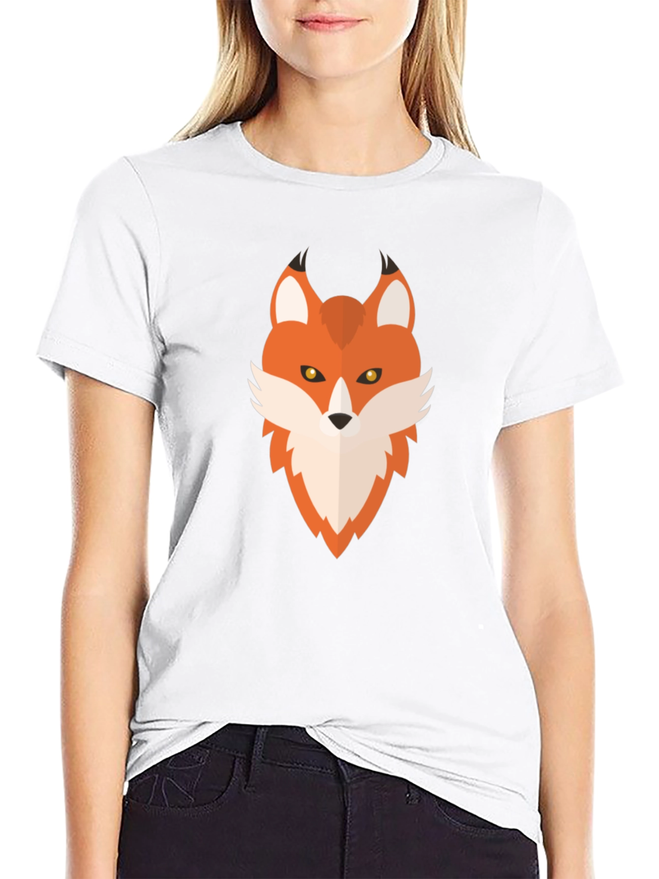 Geometric Fox Graphic Tee - Mens Black T-Shirt