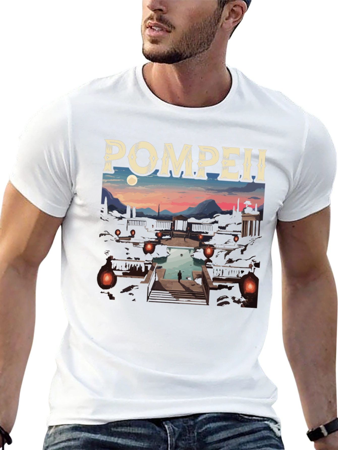 Pompeii Graphic Tee - Cityscape Black T-Shirt
