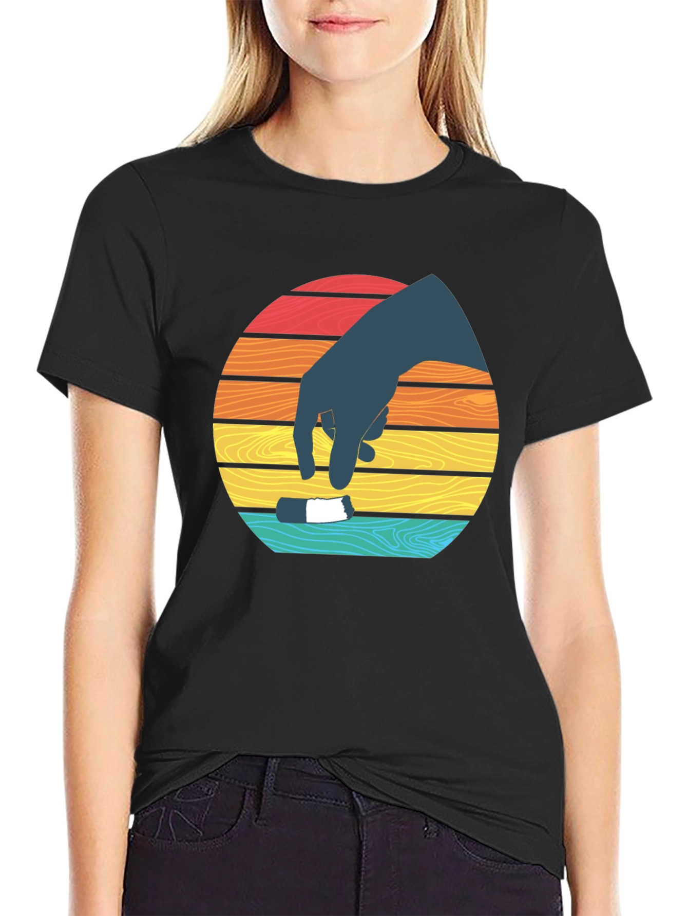 Retro Sunset Hand T-Shirt
