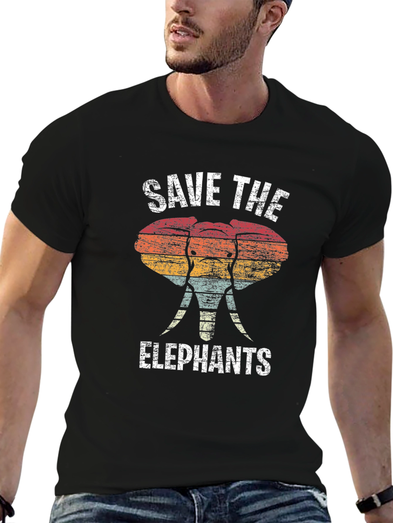 Save the Elephants Retro T-Shirt
