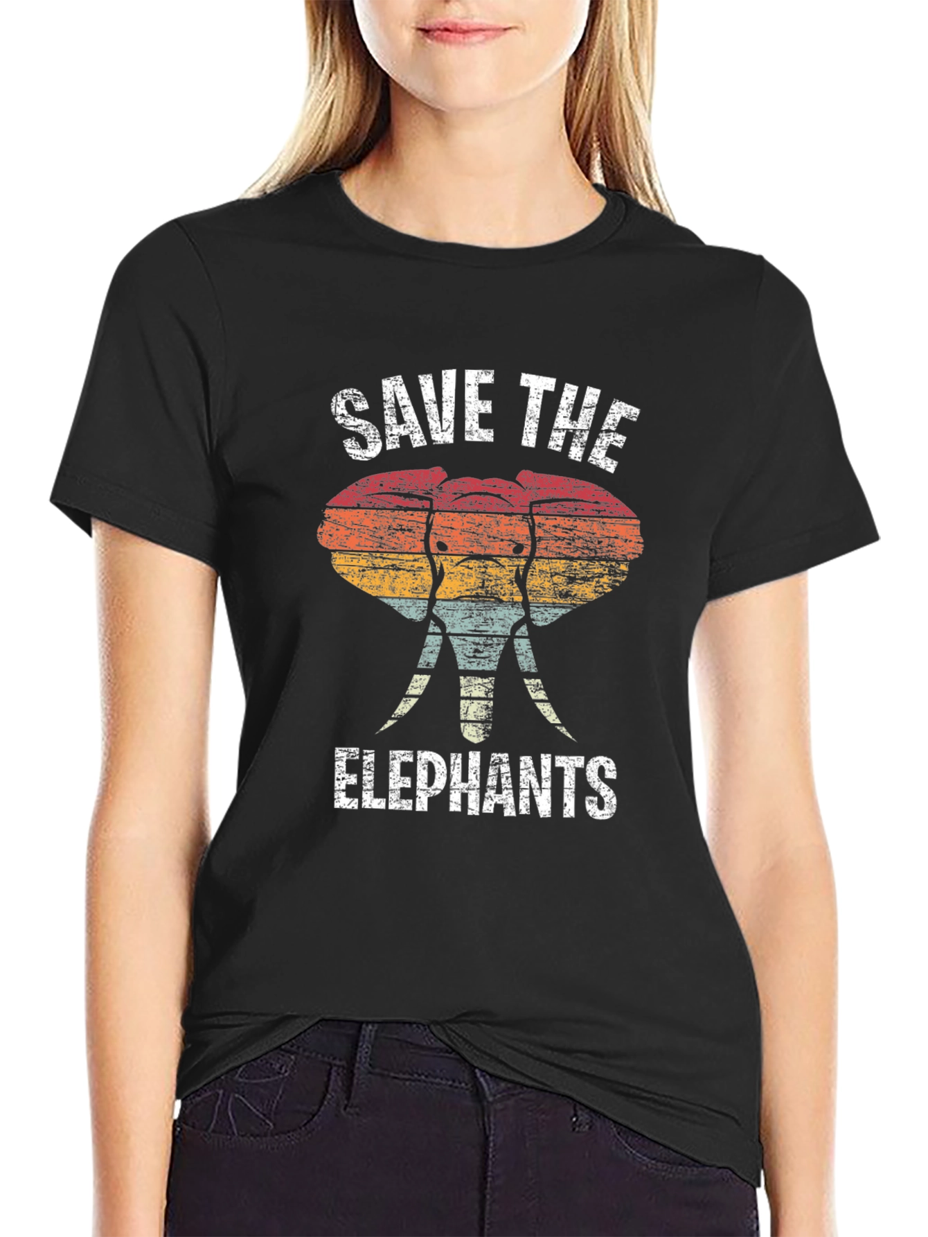 Save the Elephants Retro T-Shirt