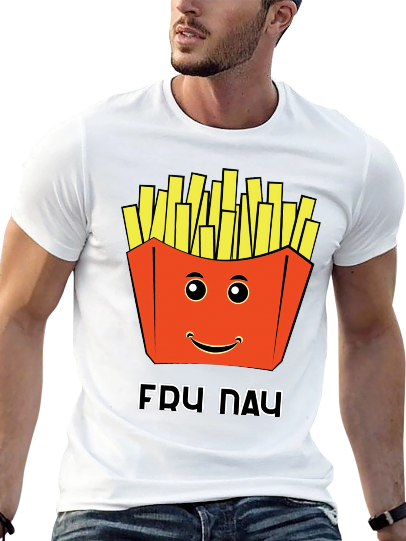 Funny Fry Day Graphic Tee - Black