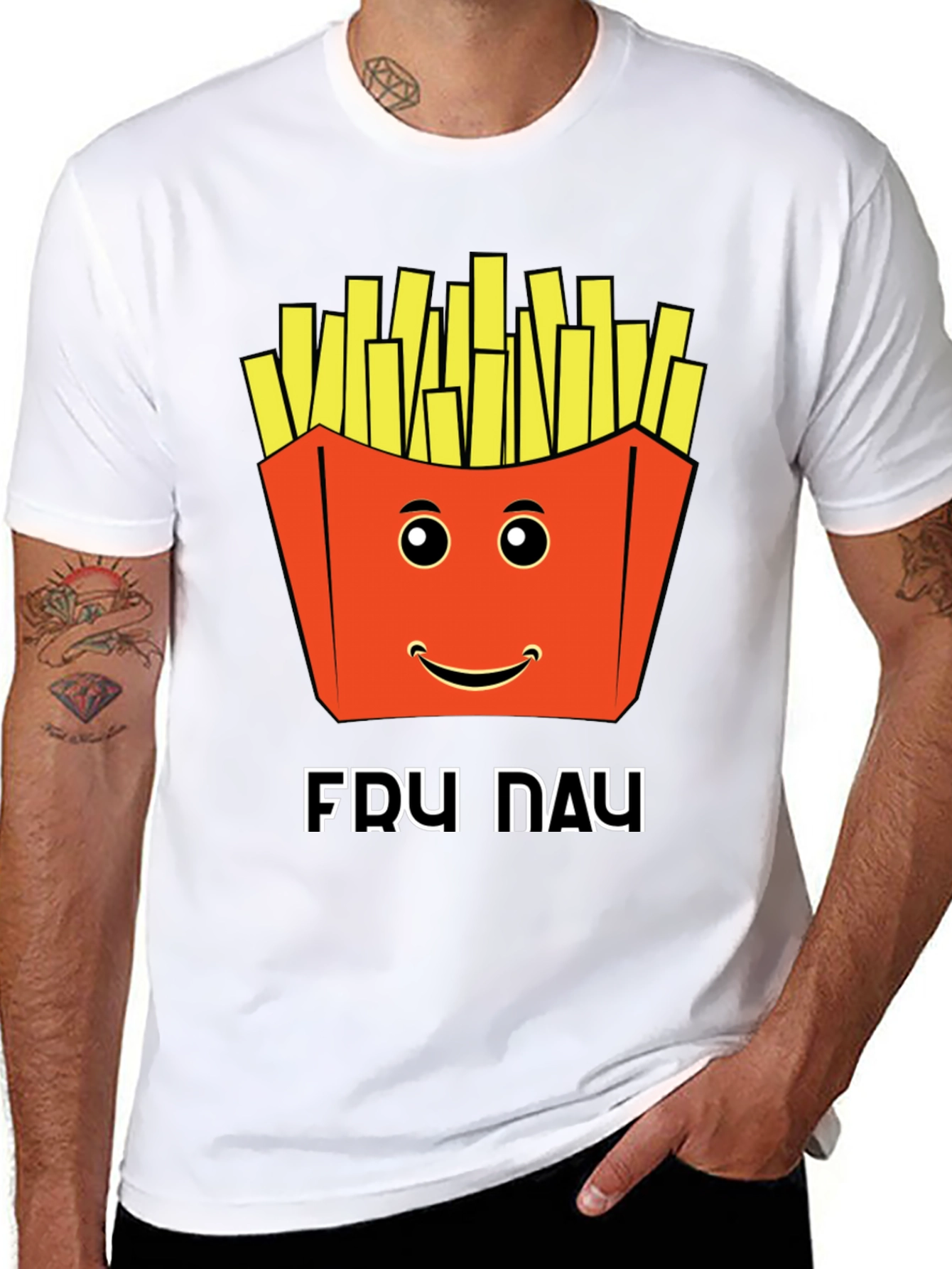 Funny Fry Day Graphic Tee - Black