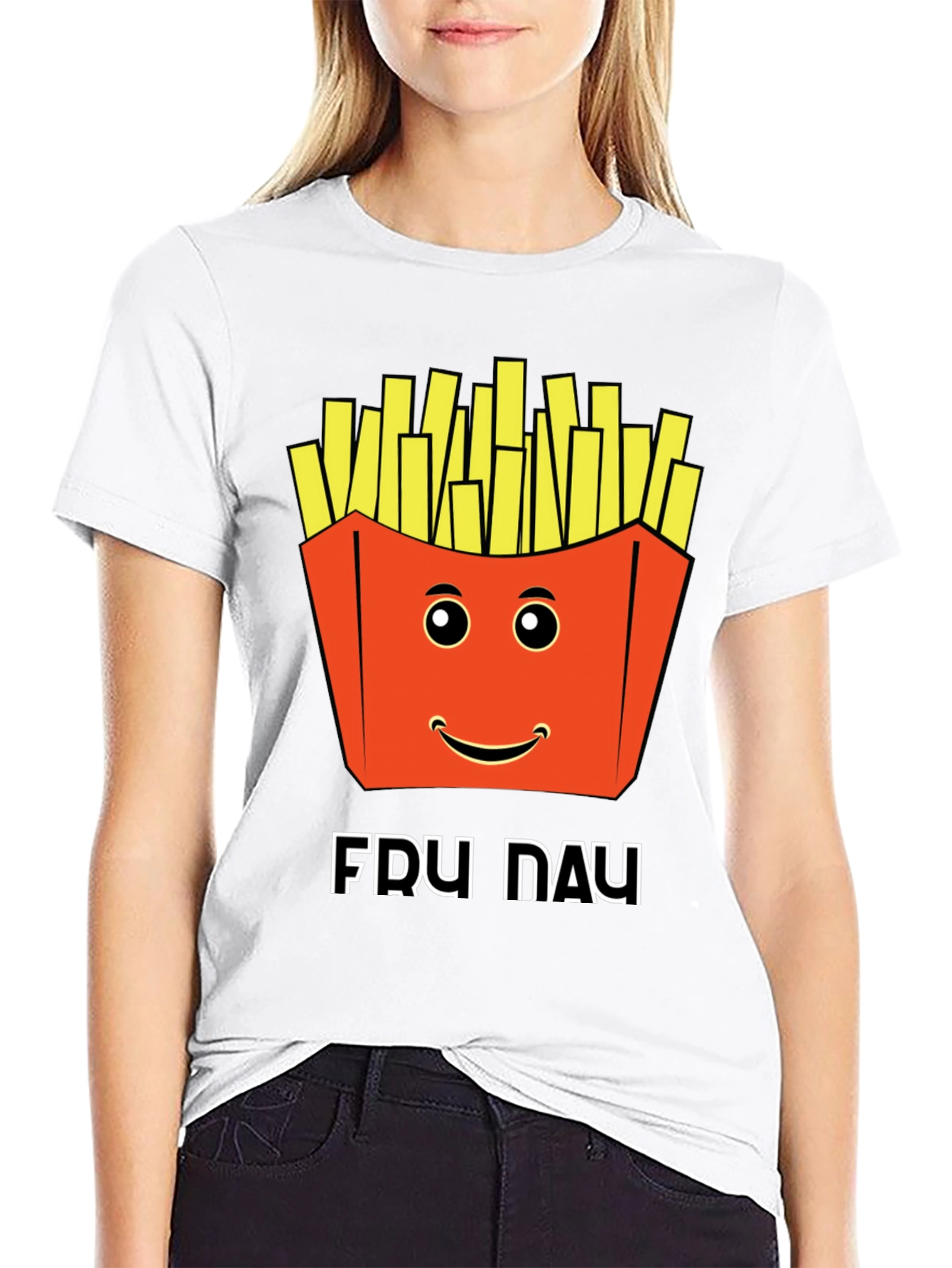Funny Fry Day Graphic Tee - Black