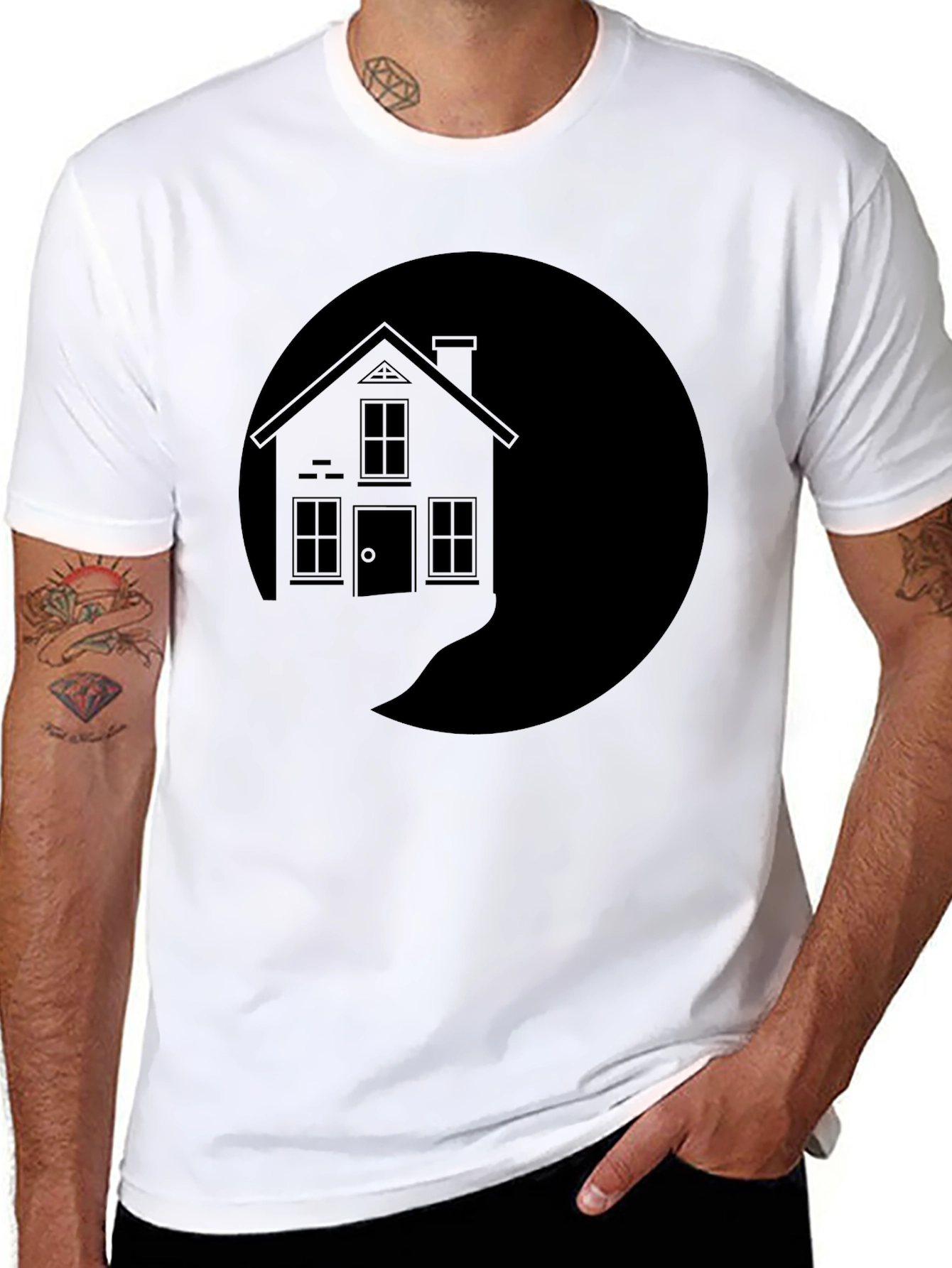 House Silhouette Graphic Tee - Modern Style