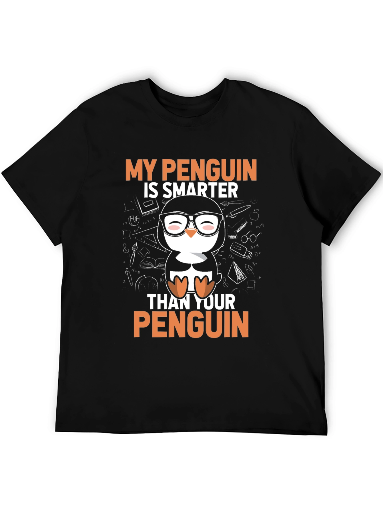 Smarter Penguin Graphic T-Shirt - Black