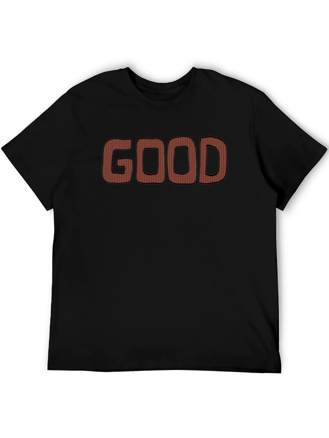 Mens Black T-Shirt with GOOD Text Graphic