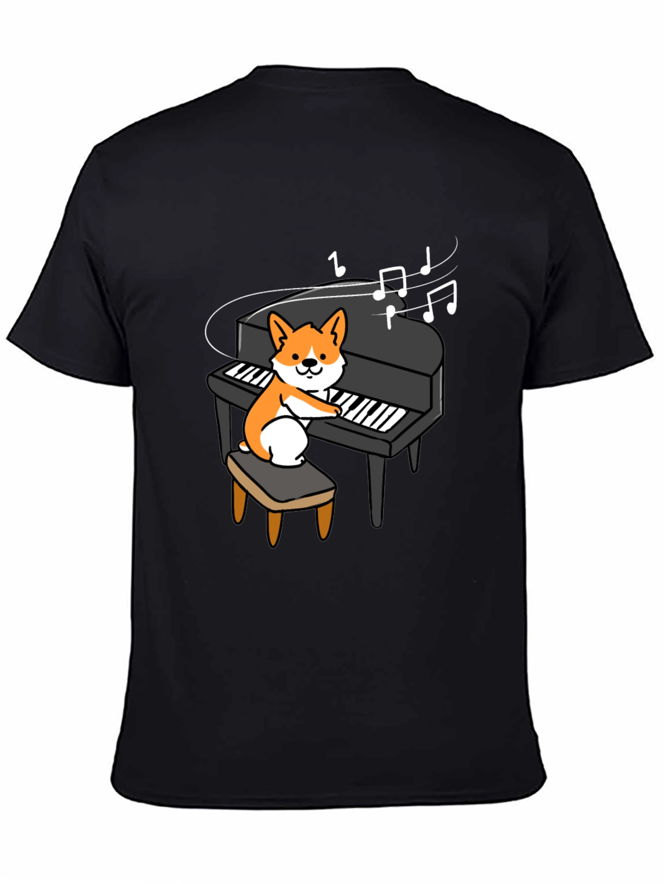 Musical Corgi Piano Player Graphic Tee