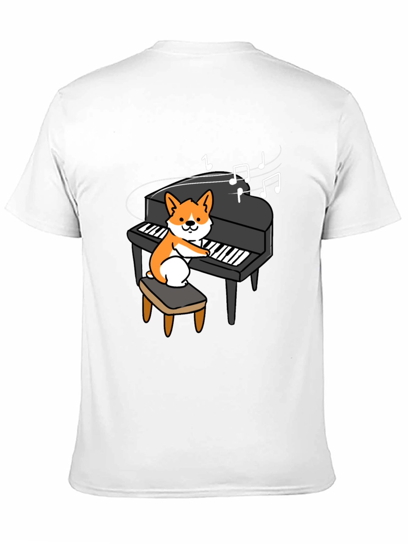 Musical Corgi Piano Player Graphic Tee