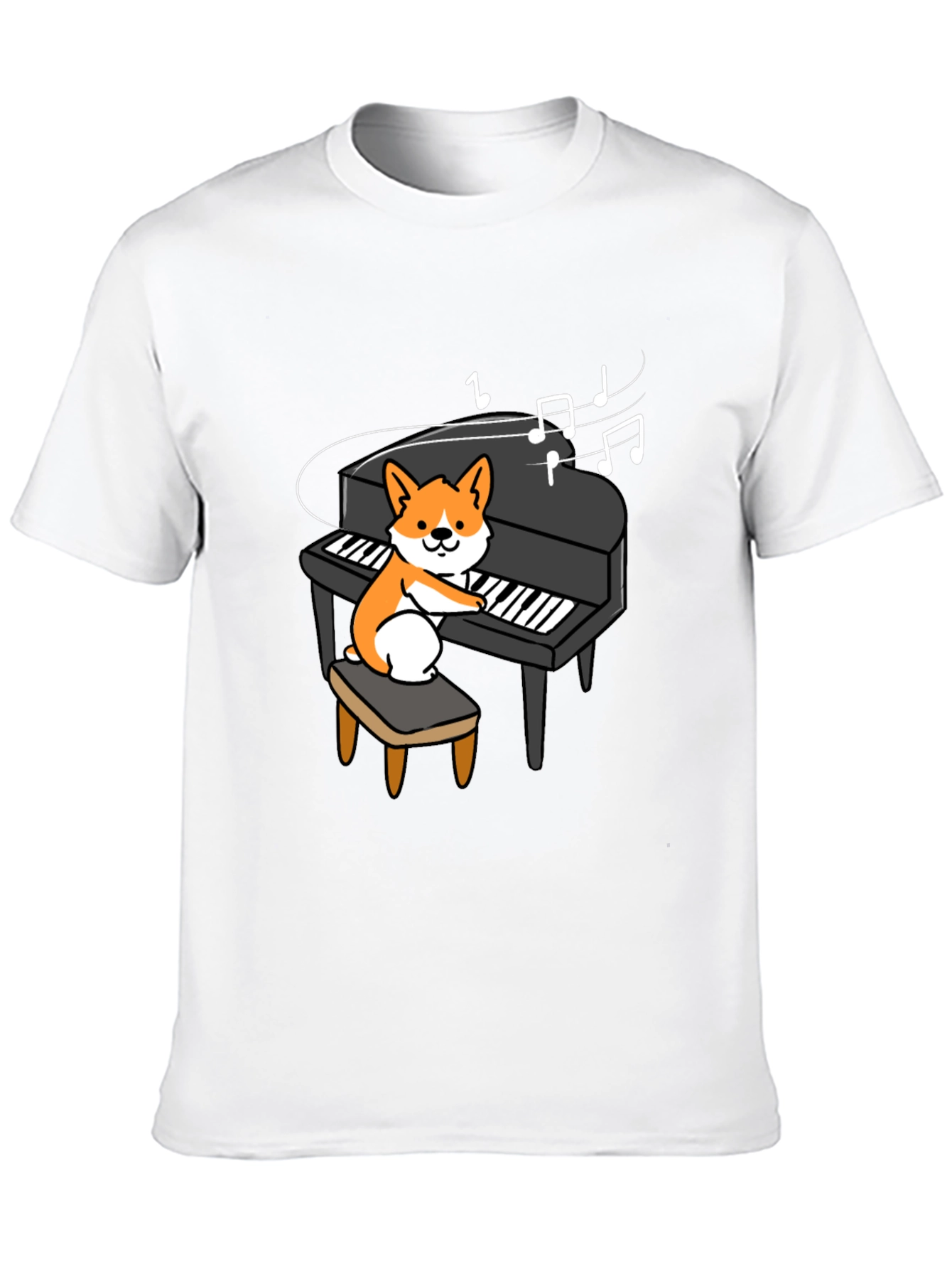 Musical Corgi Piano Player Graphic Tee