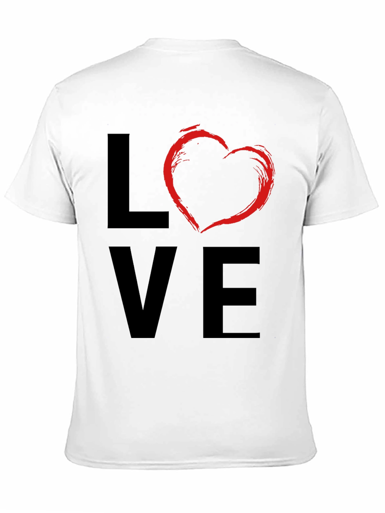 Love Heart Graphic Mens Black T-Shirt