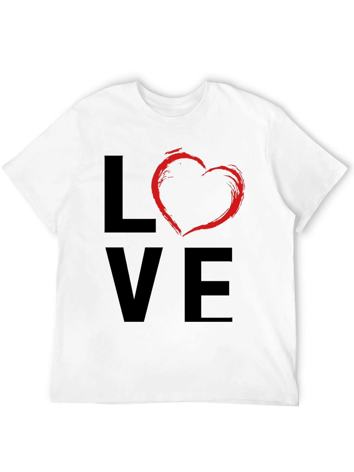 Love Heart Graphic Mens Black T-Shirt