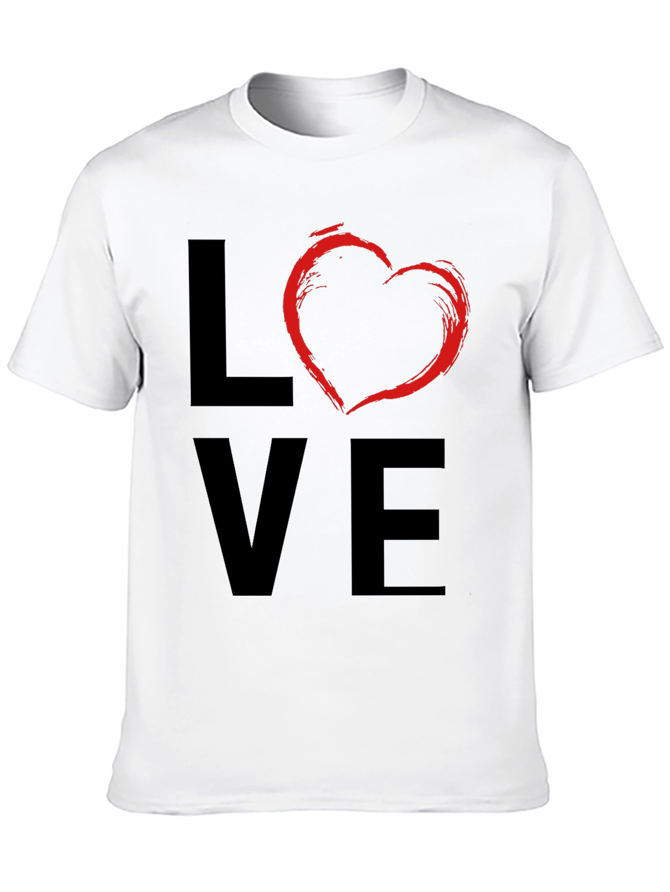 Love Heart Graphic Mens Black T-Shirt