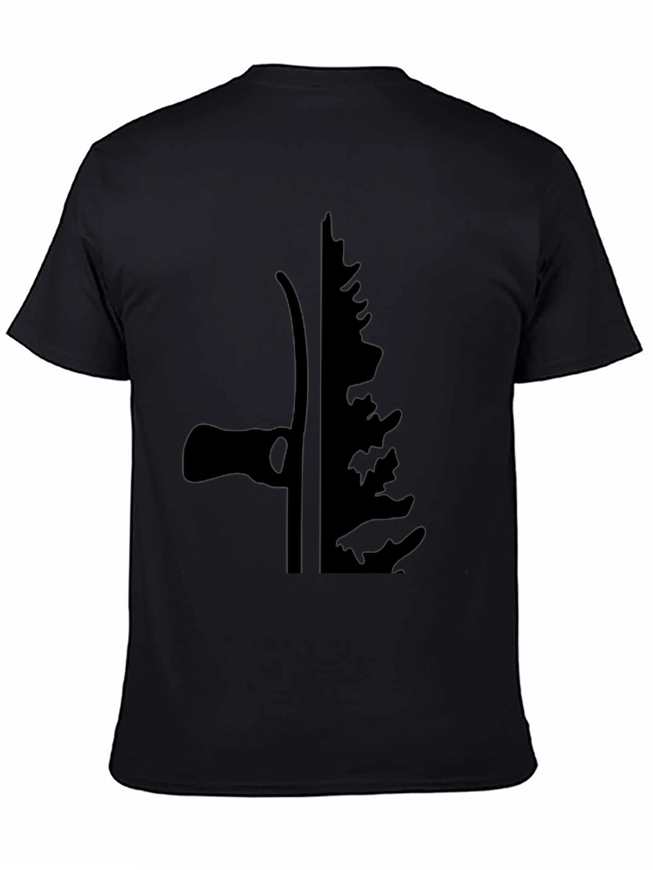Axe & Pine Tree Silhouette Black T-Shirt