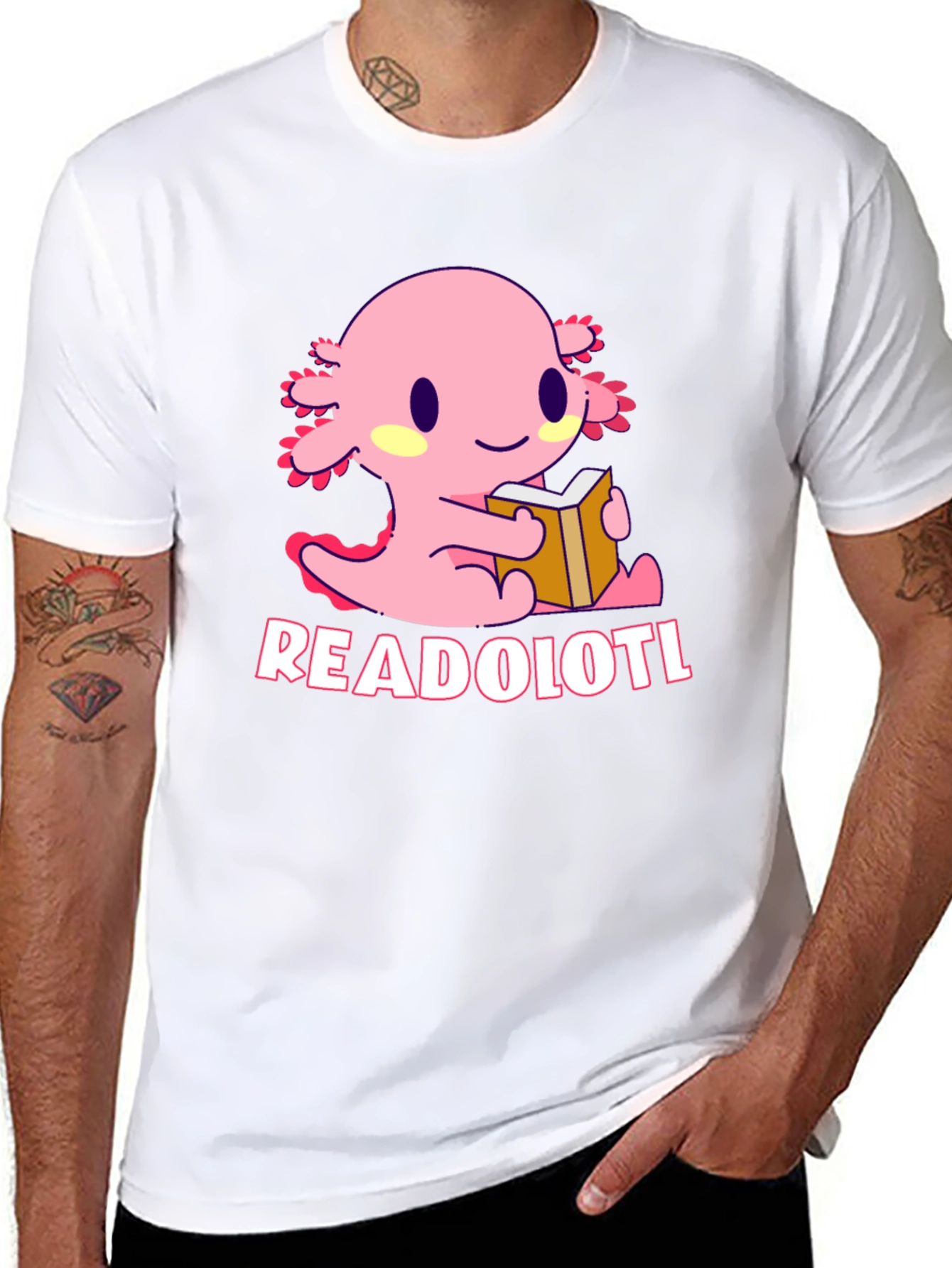 Readolotl T-Shirt - Cute Axolotl Reading Tee