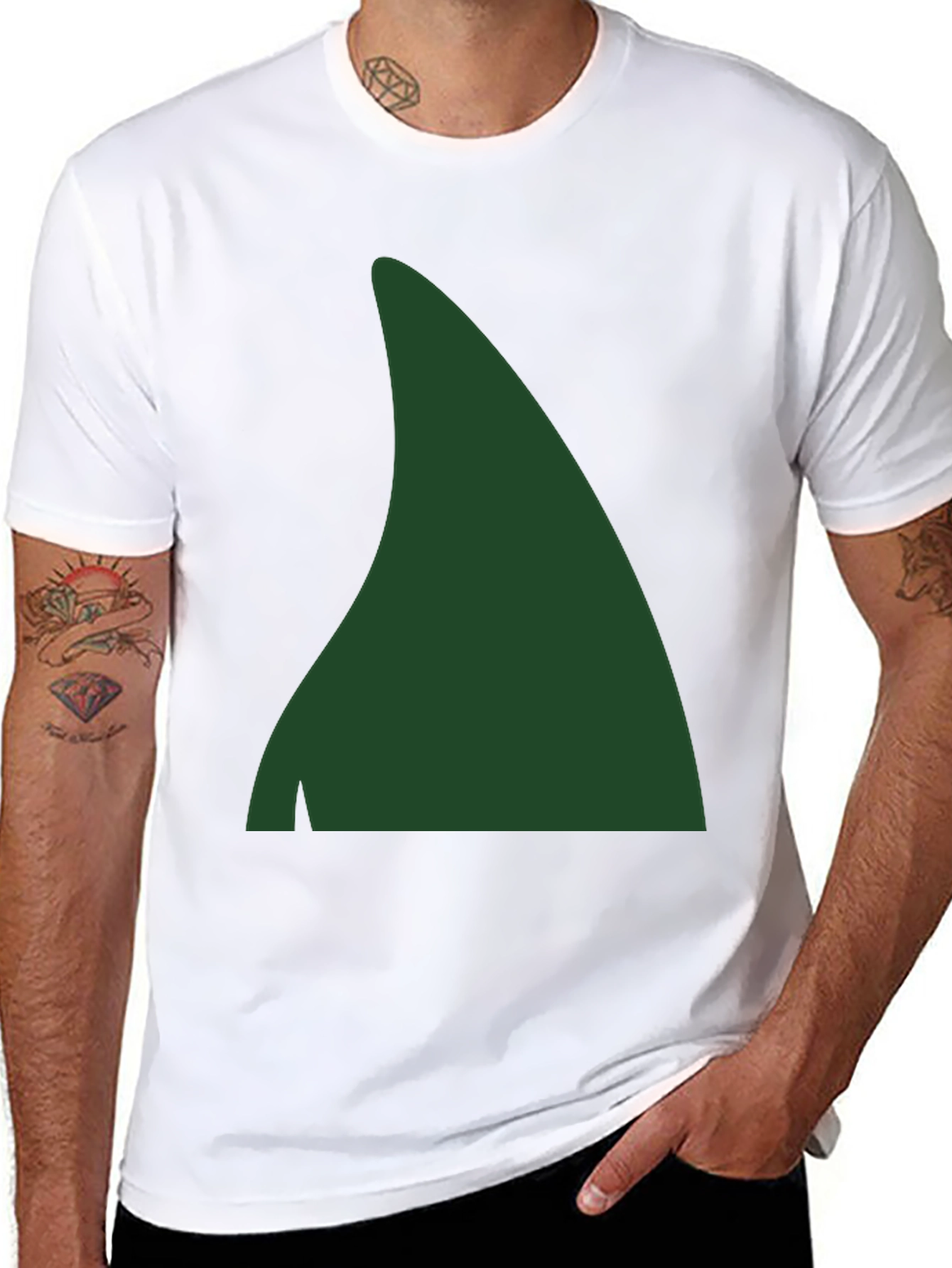 Green Elf Hat Tee - Holiday Festive Shirt