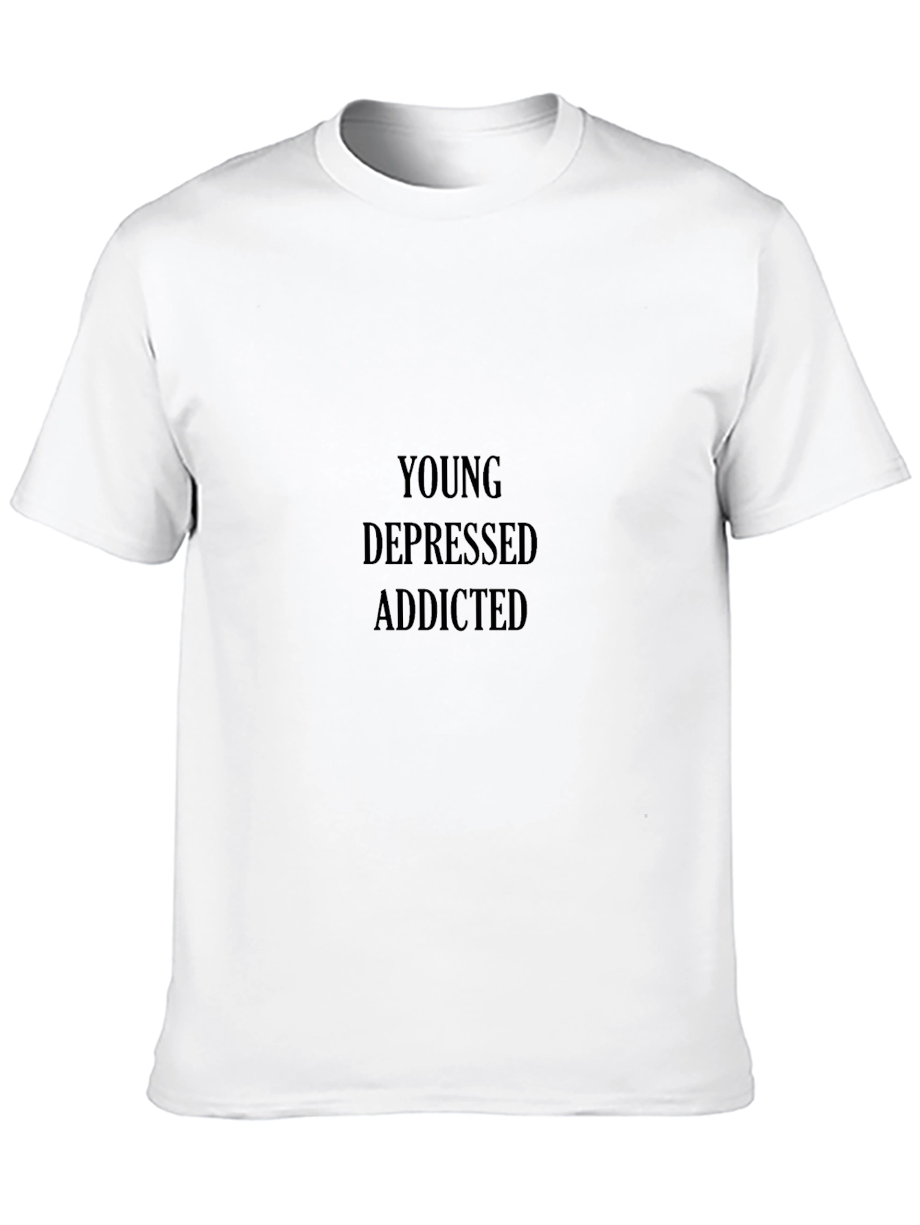 Young Depressed Addicted Black T-Shirt