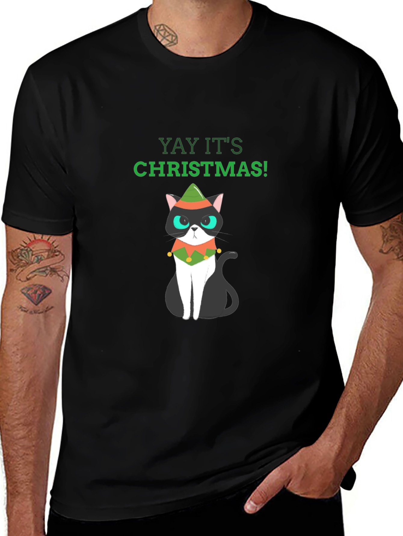 Christmas Cat T-Shirt - Holiday Fun