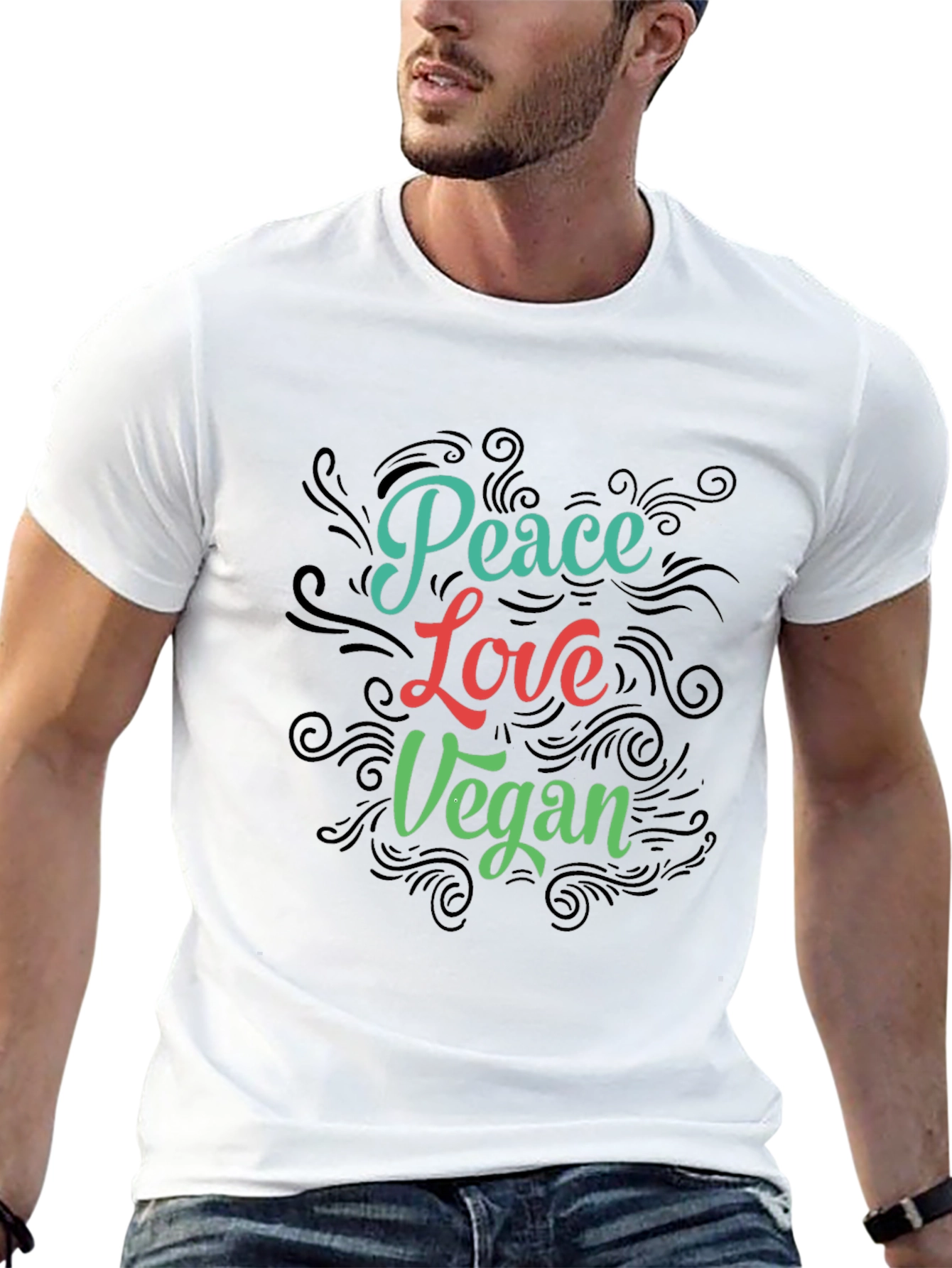 Peace Love Vegan Graphic T-Shirt