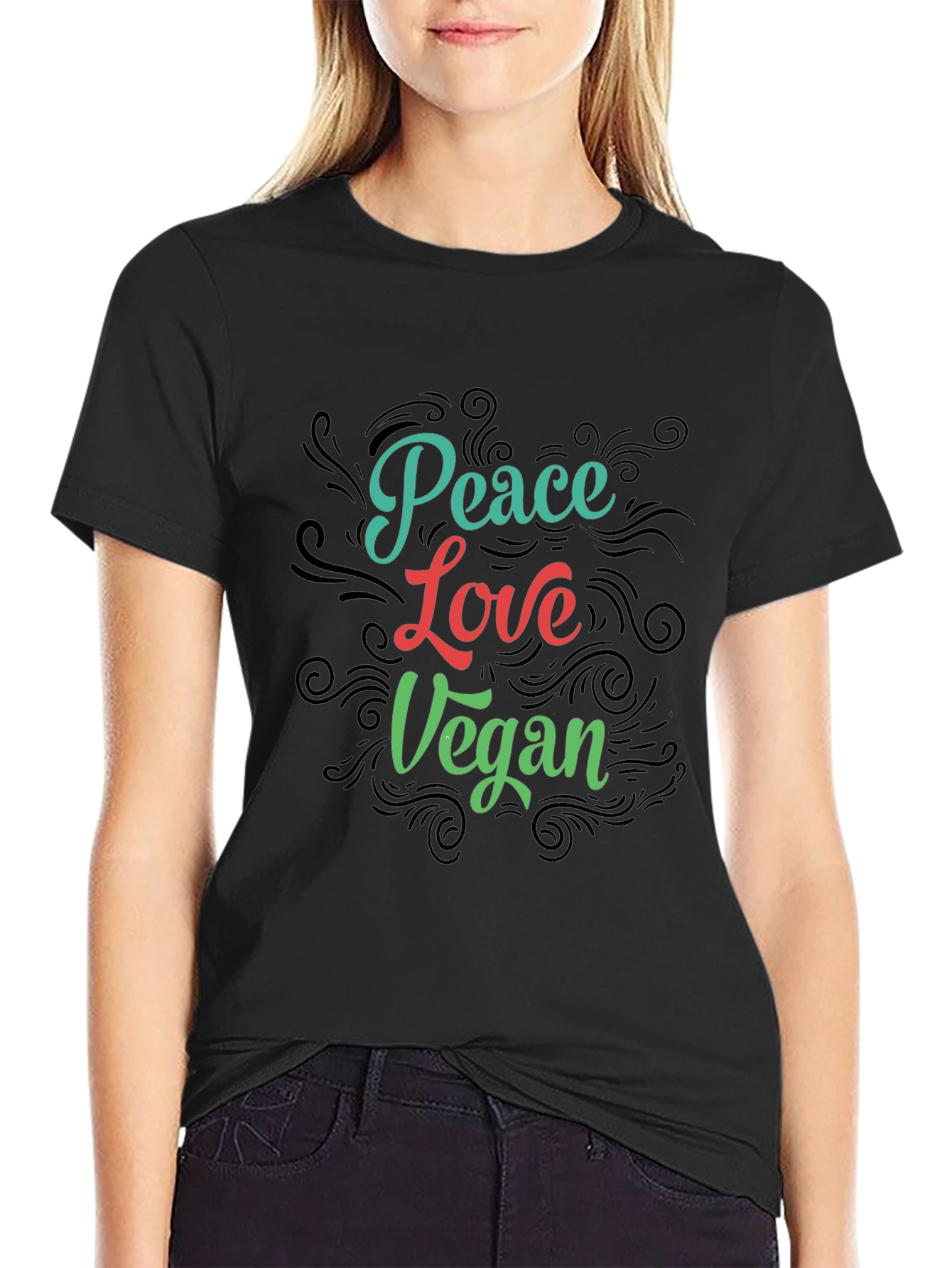 Peace Love Vegan Graphic T-Shirt