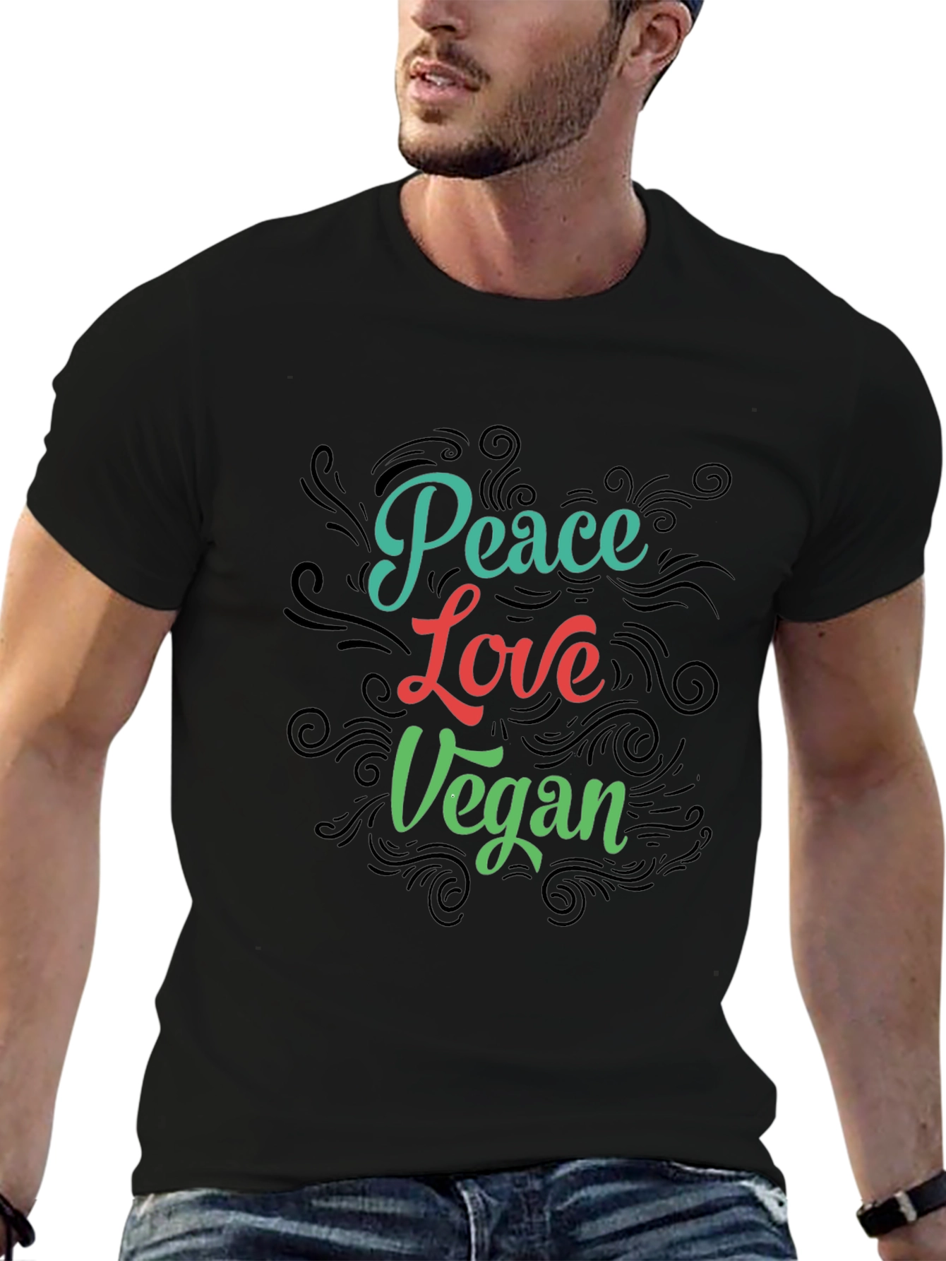 Peace Love Vegan Graphic T-Shirt