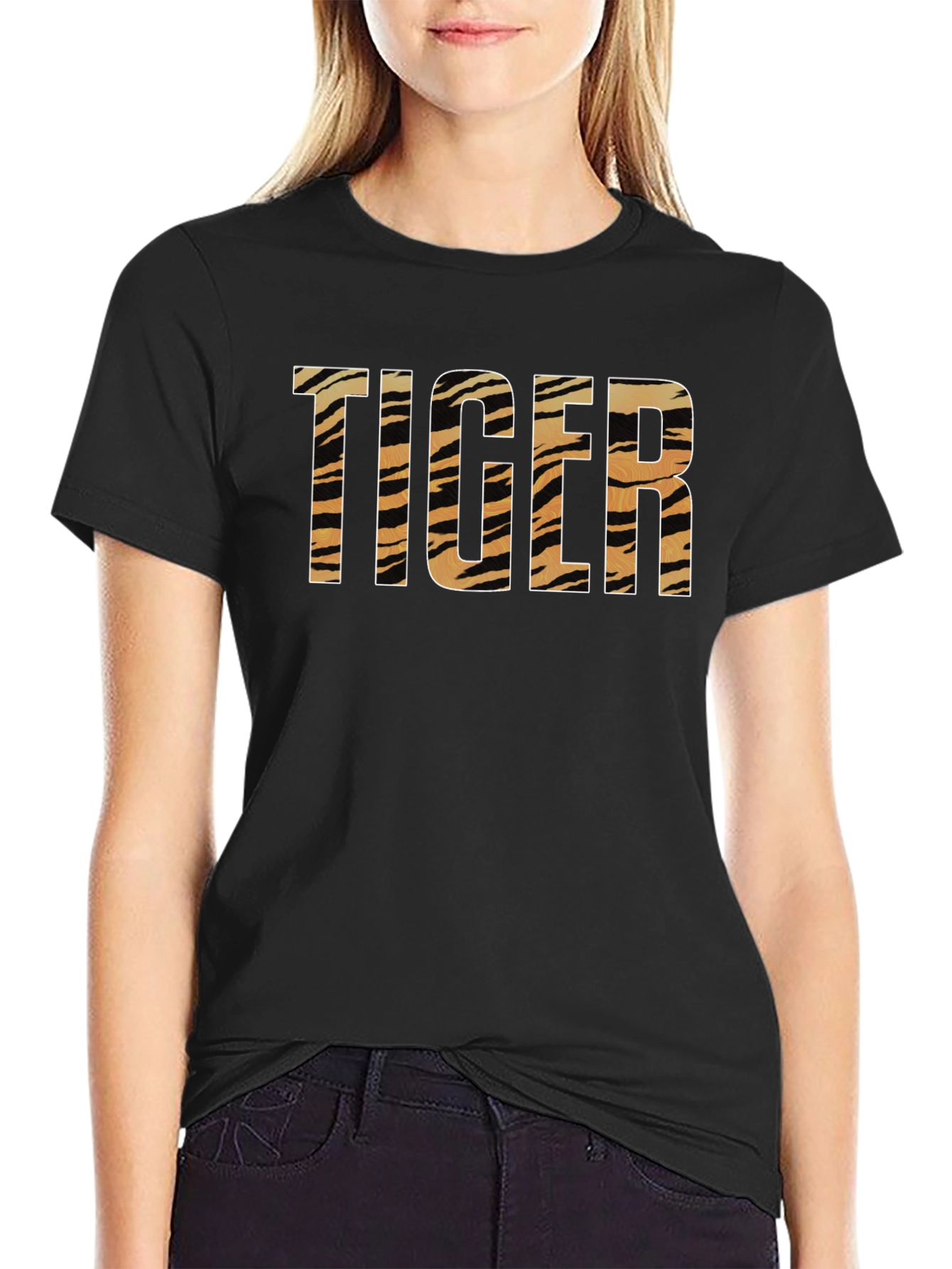 Tiger Print Graphic T-Shirt