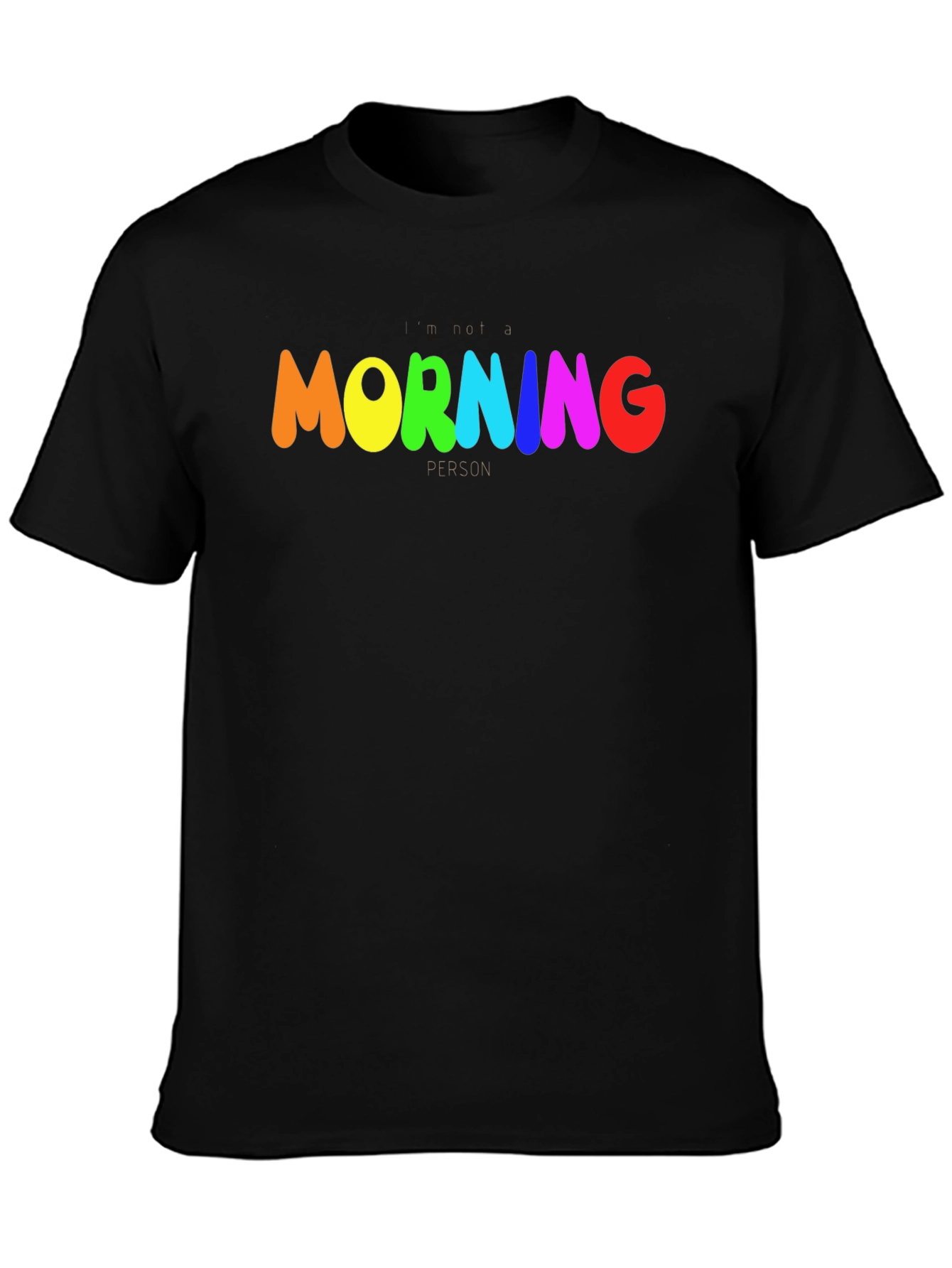 Rainbow Morning Person Graphic Tee - Black