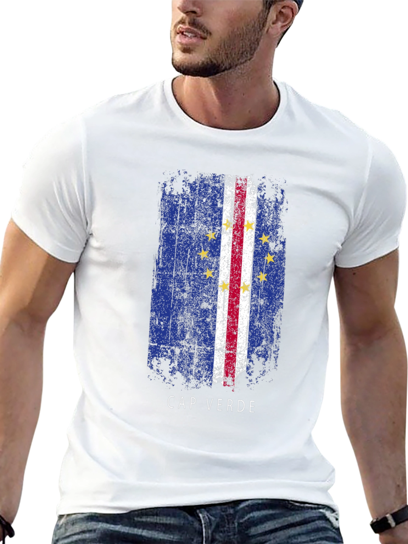 Cape Verde Flag T-Shirt - Distressed Design