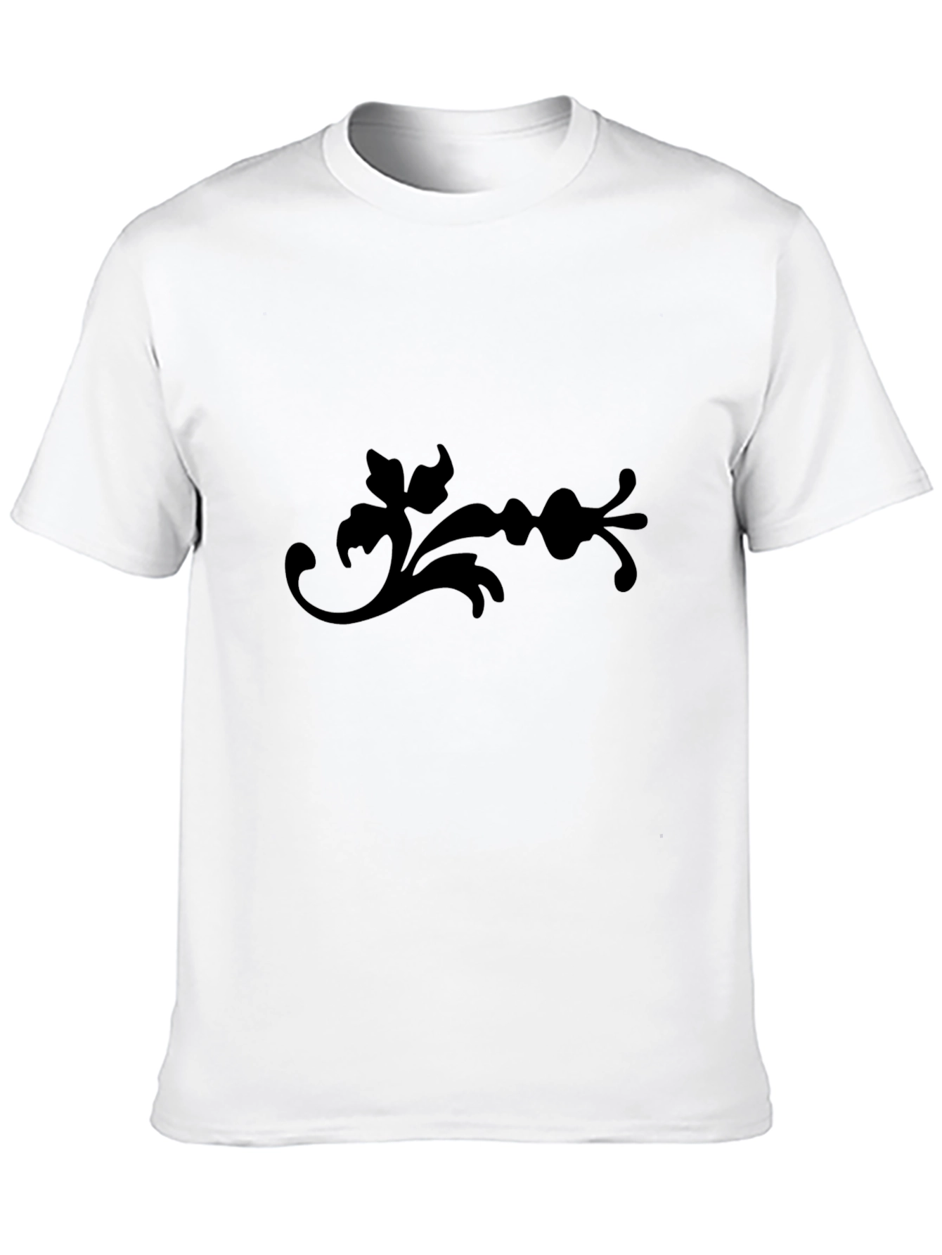 Elegant Black T-Shirt with Ornamental Graphic